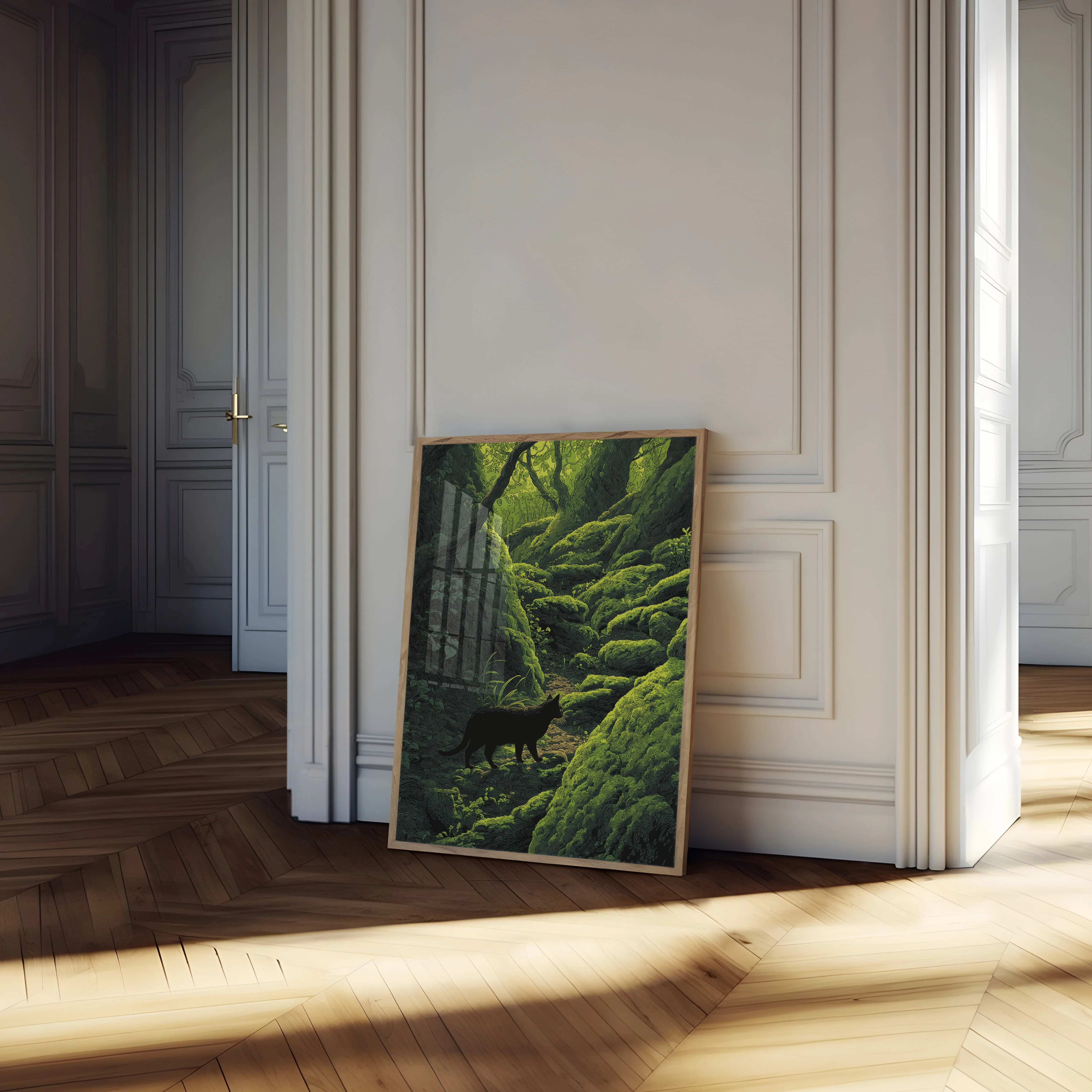 Forest Cat in Moss Poster - Image 4