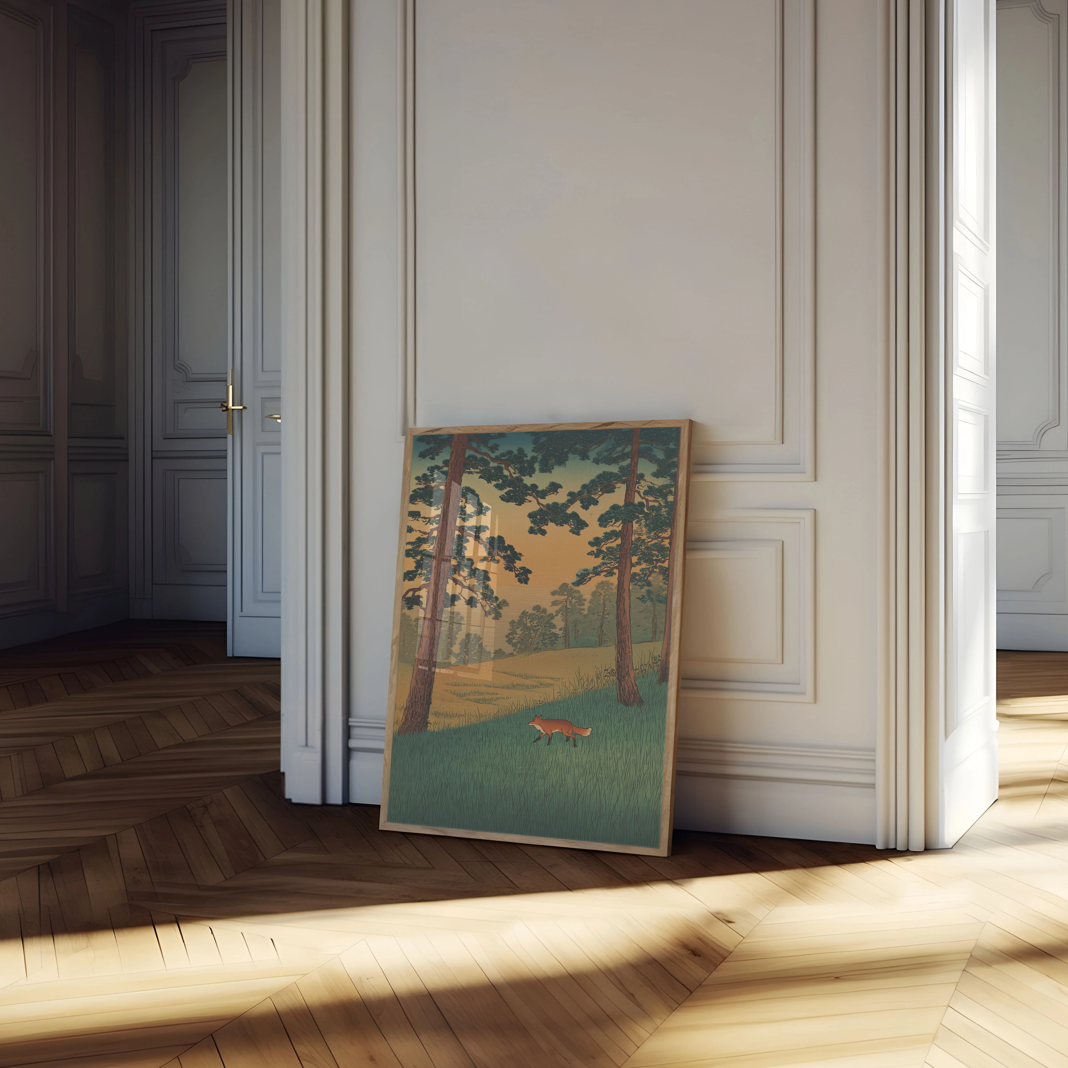 Forest Fox Woodland Landscape Poster - Image 4