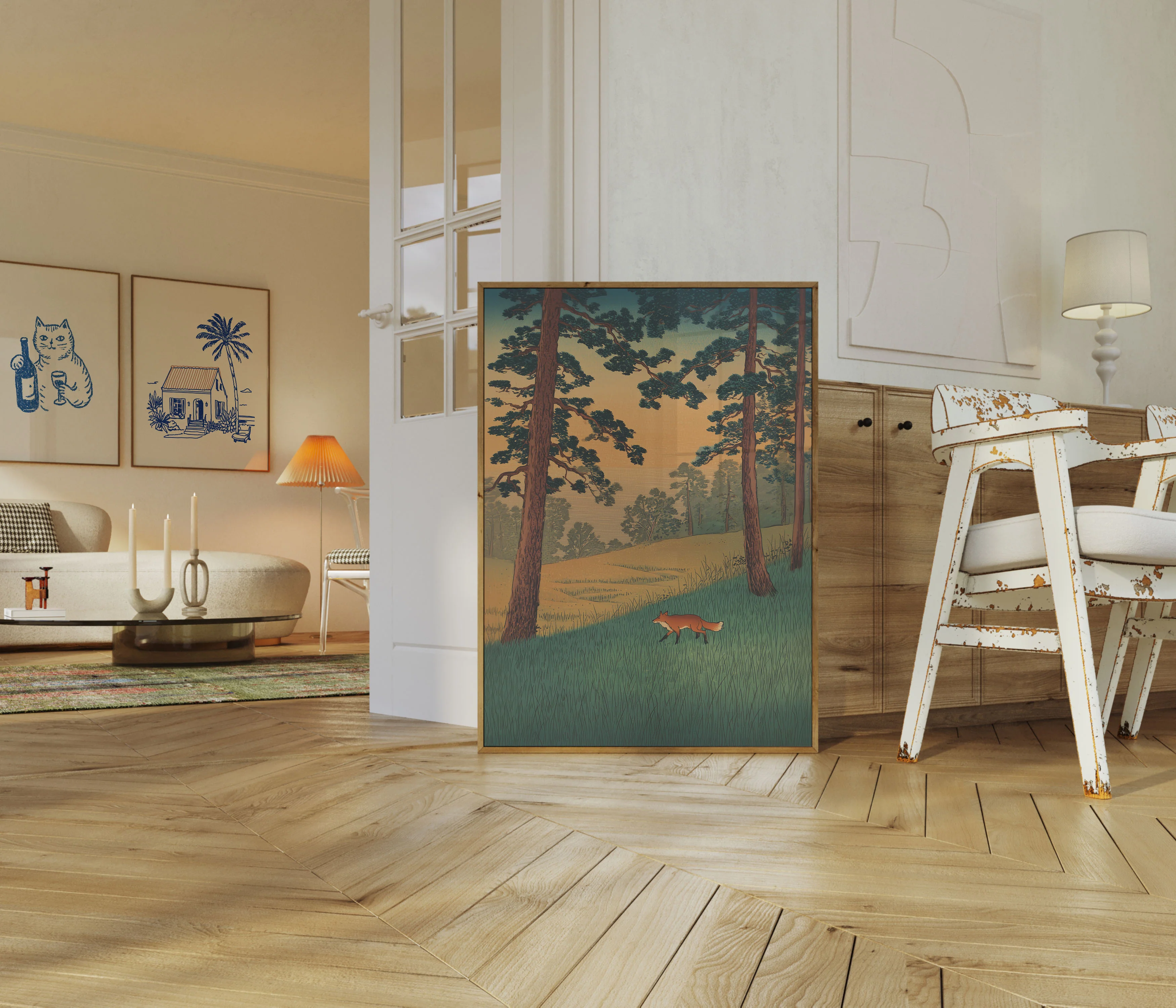 Forest Fox Woodland Landscape Poster - Image 5
