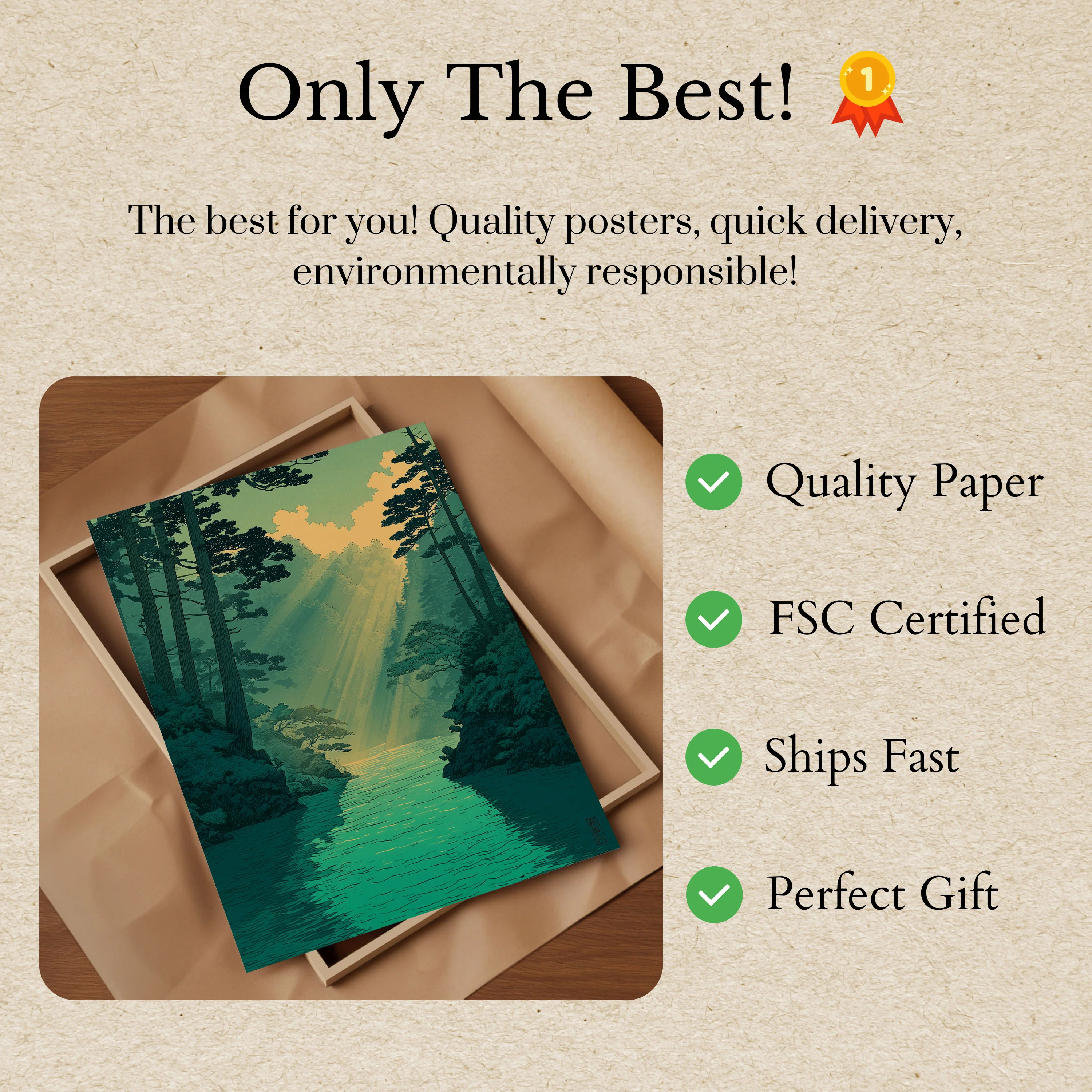 Forest Stream Sunlight Poster - Image 3