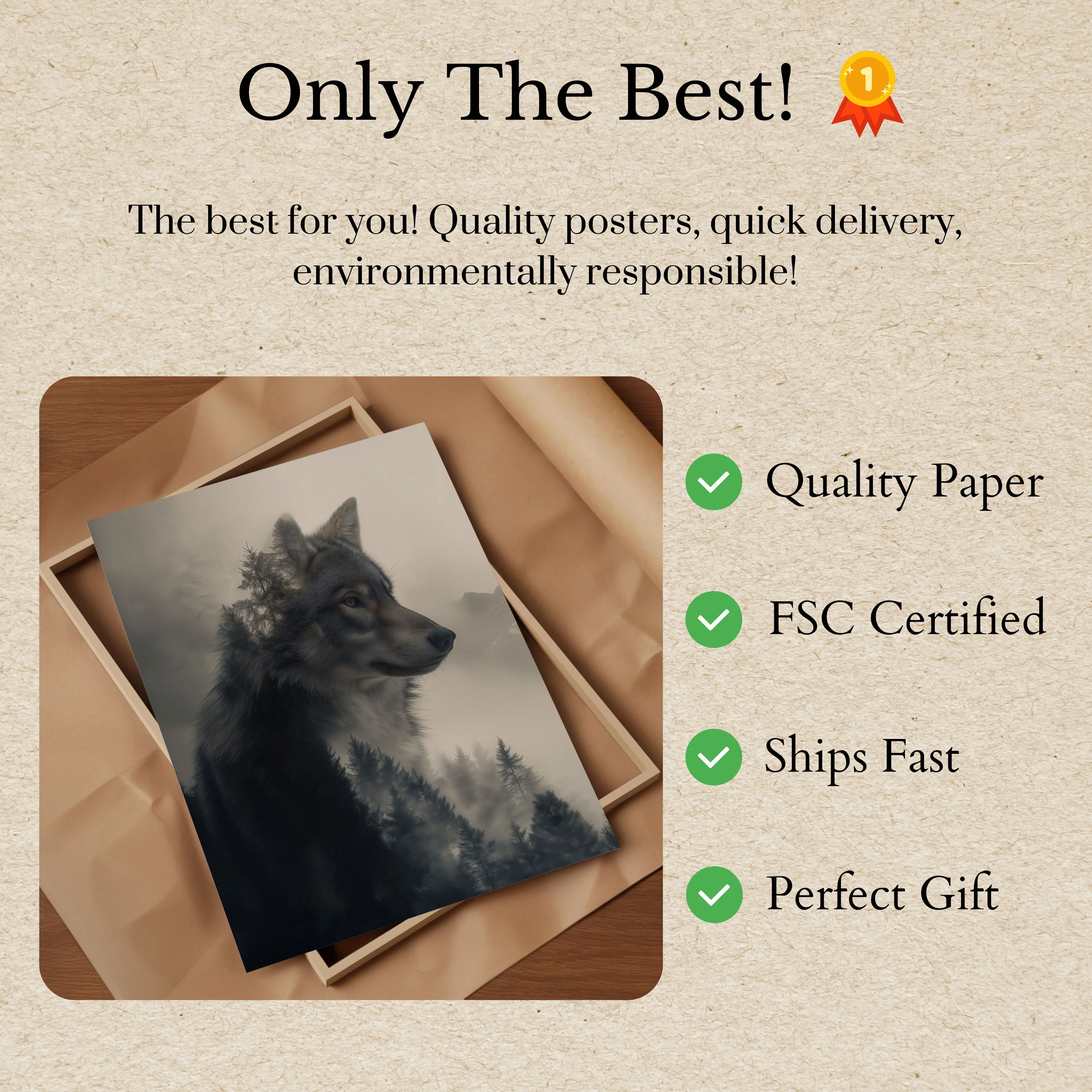 Forest Wolf Spirit Poster - Image 3