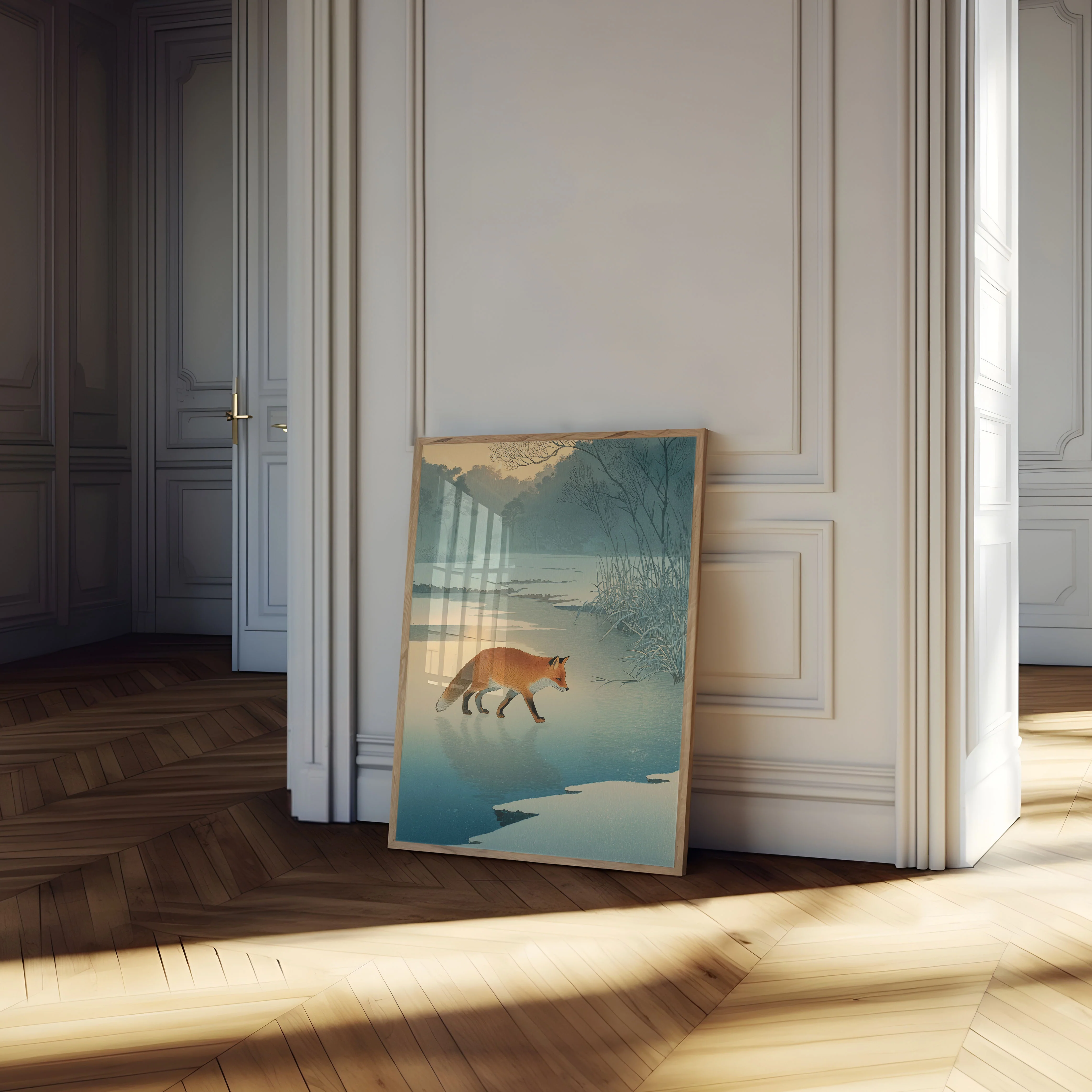 Fox Crossing Frozen Lake Poster - Image 4