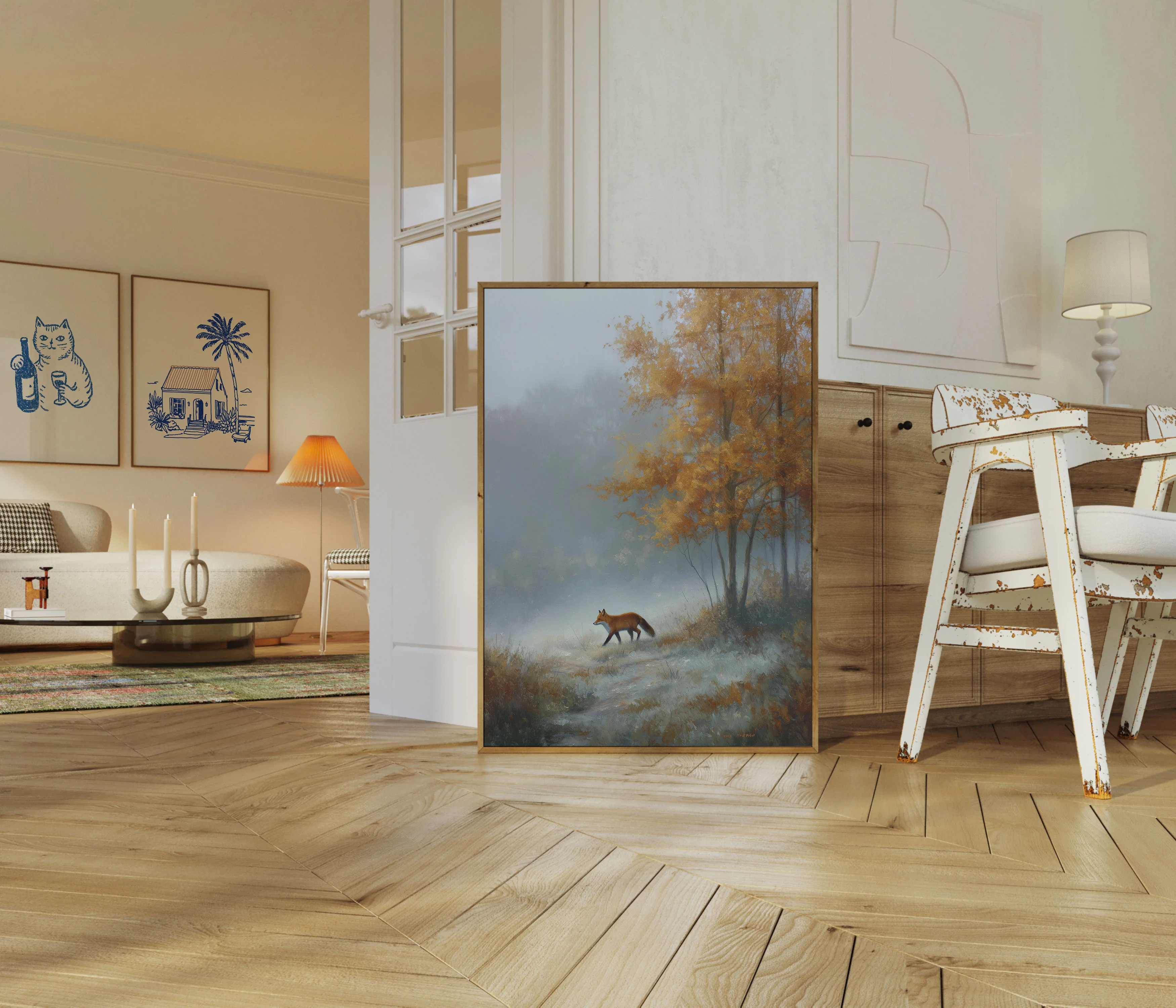 Fox in Autumn Mist Poster - Image 5