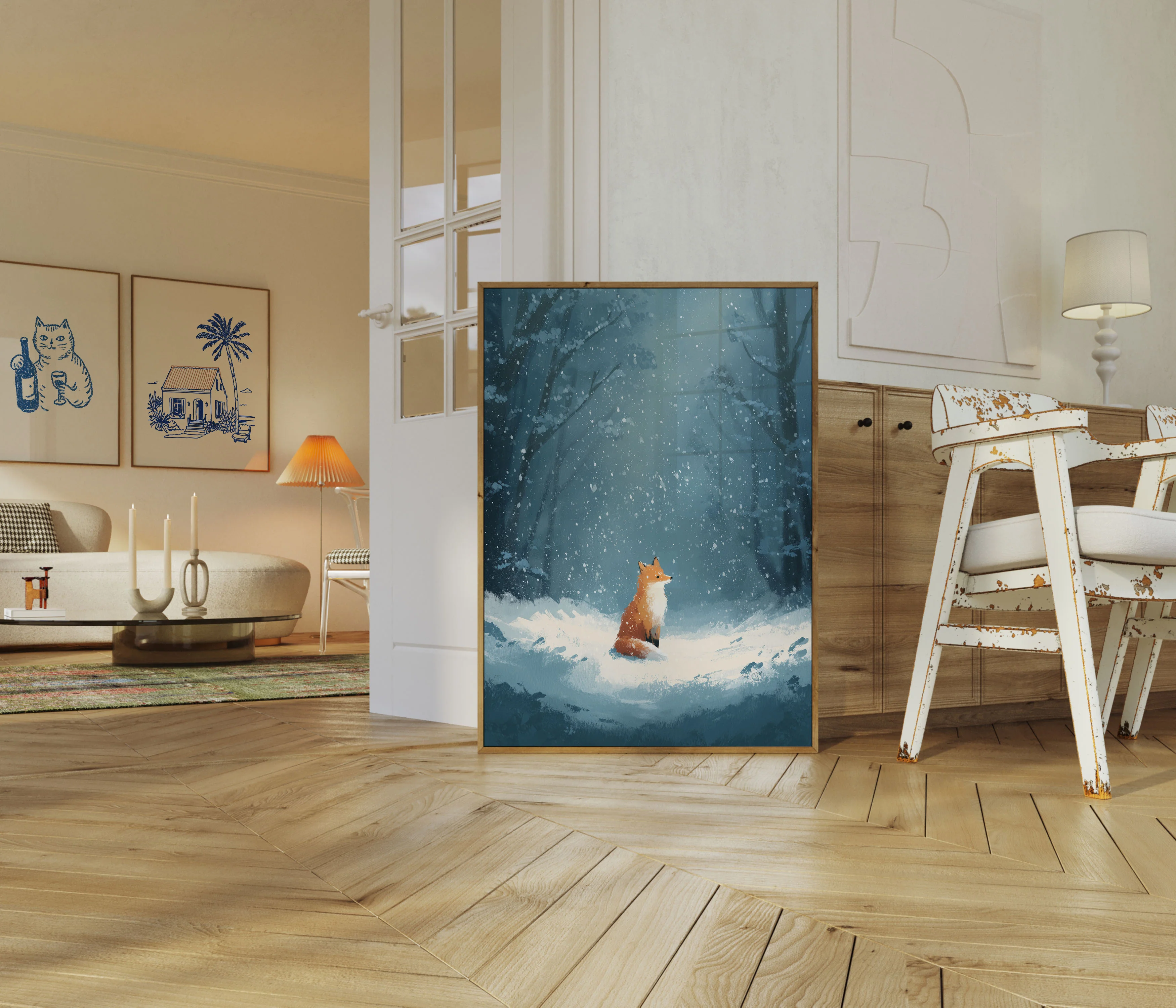 Fox in Winter Forest Poster - Image 5