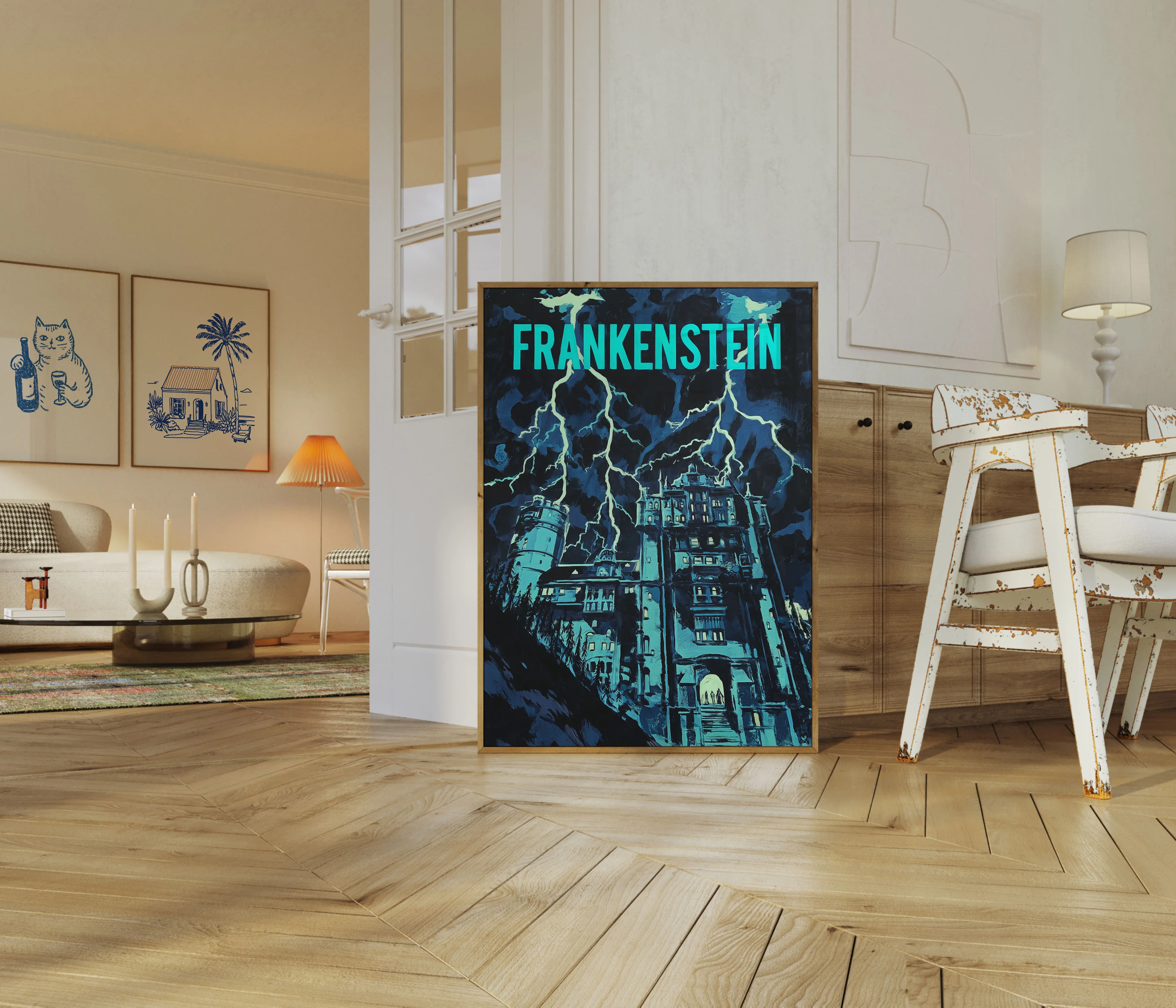 Frankenstein Castle Lightning Poster - Image 5