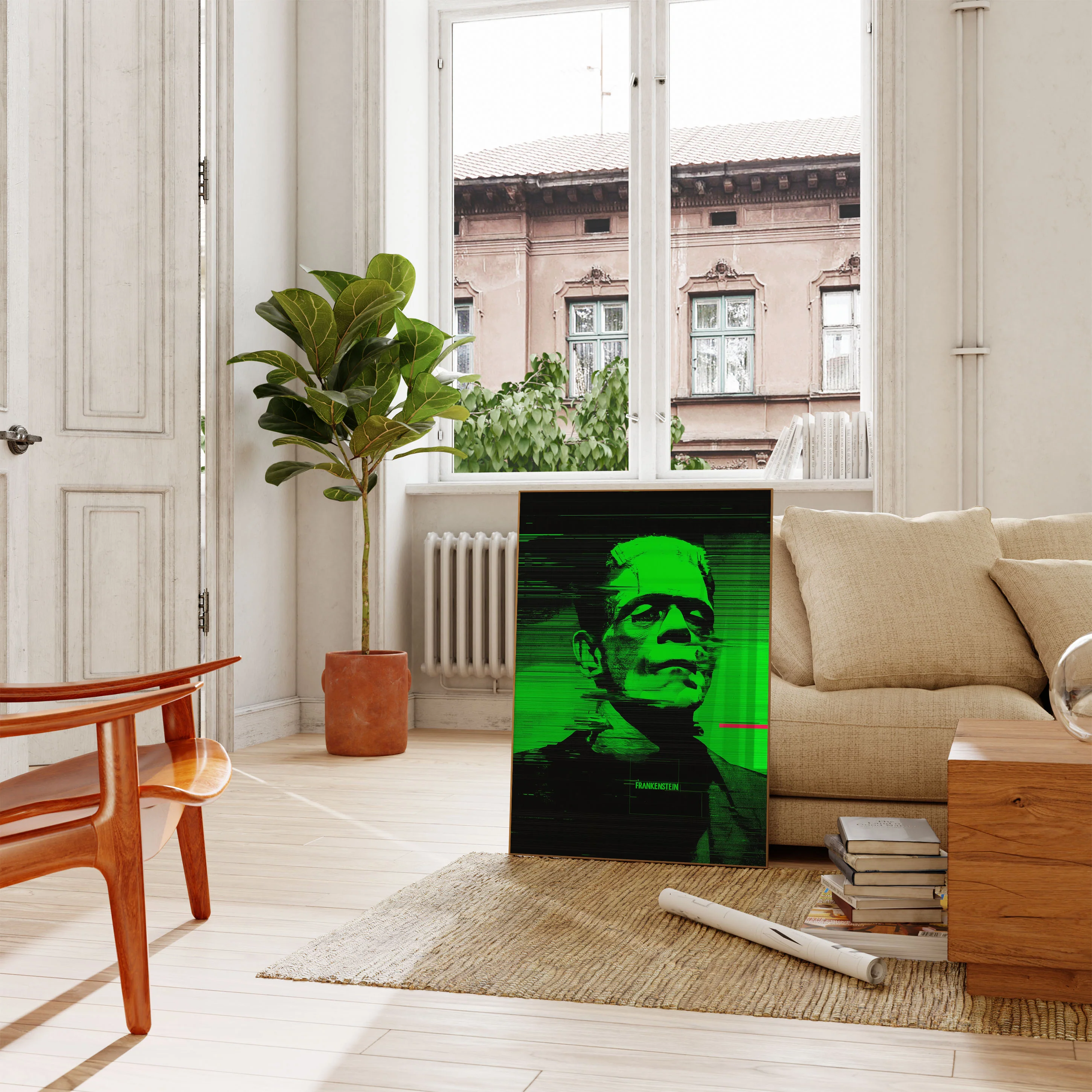Frankenstein Monster Neon Poster - Image 2