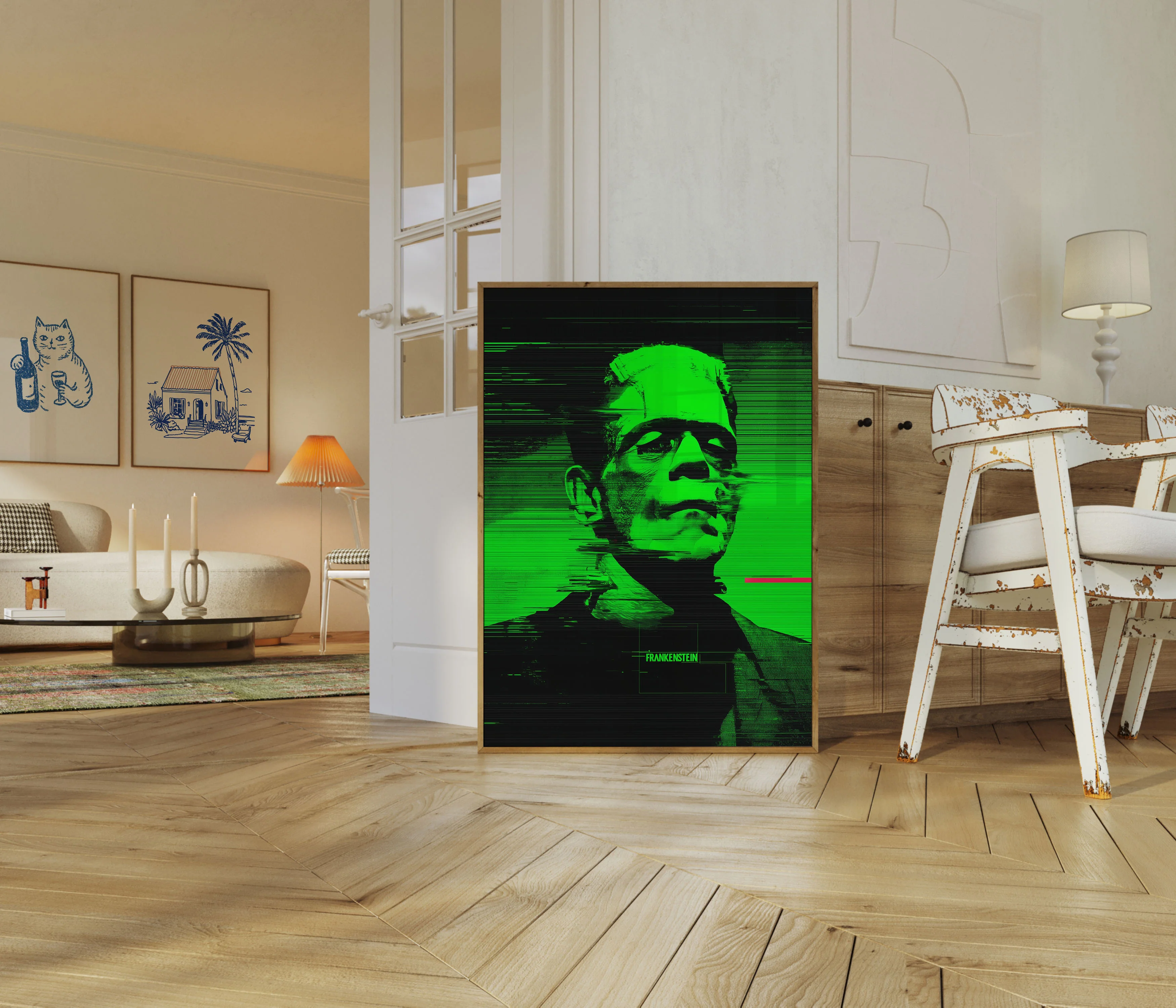 Frankenstein Monster Neon Poster - Image 5