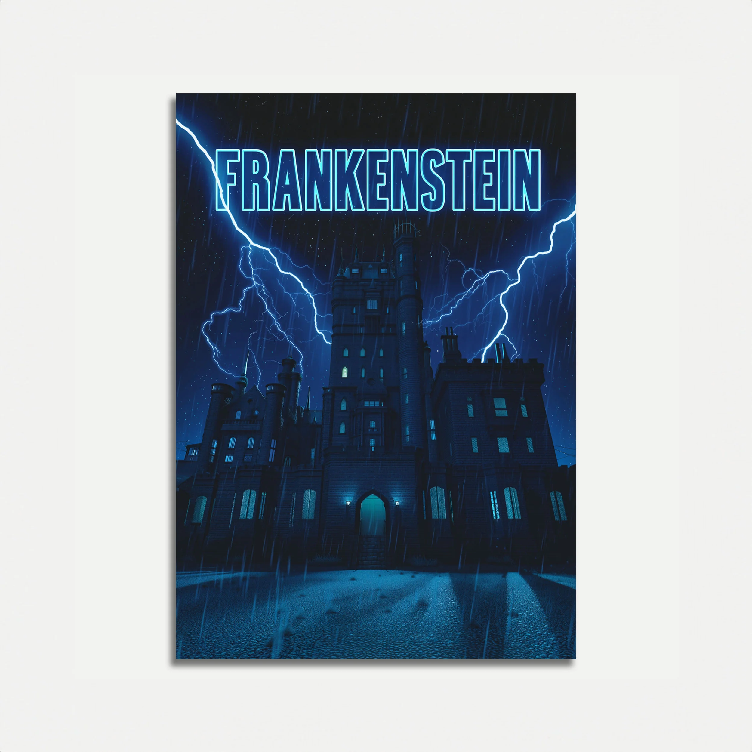 Frankenstein's Castle Lightning Poster