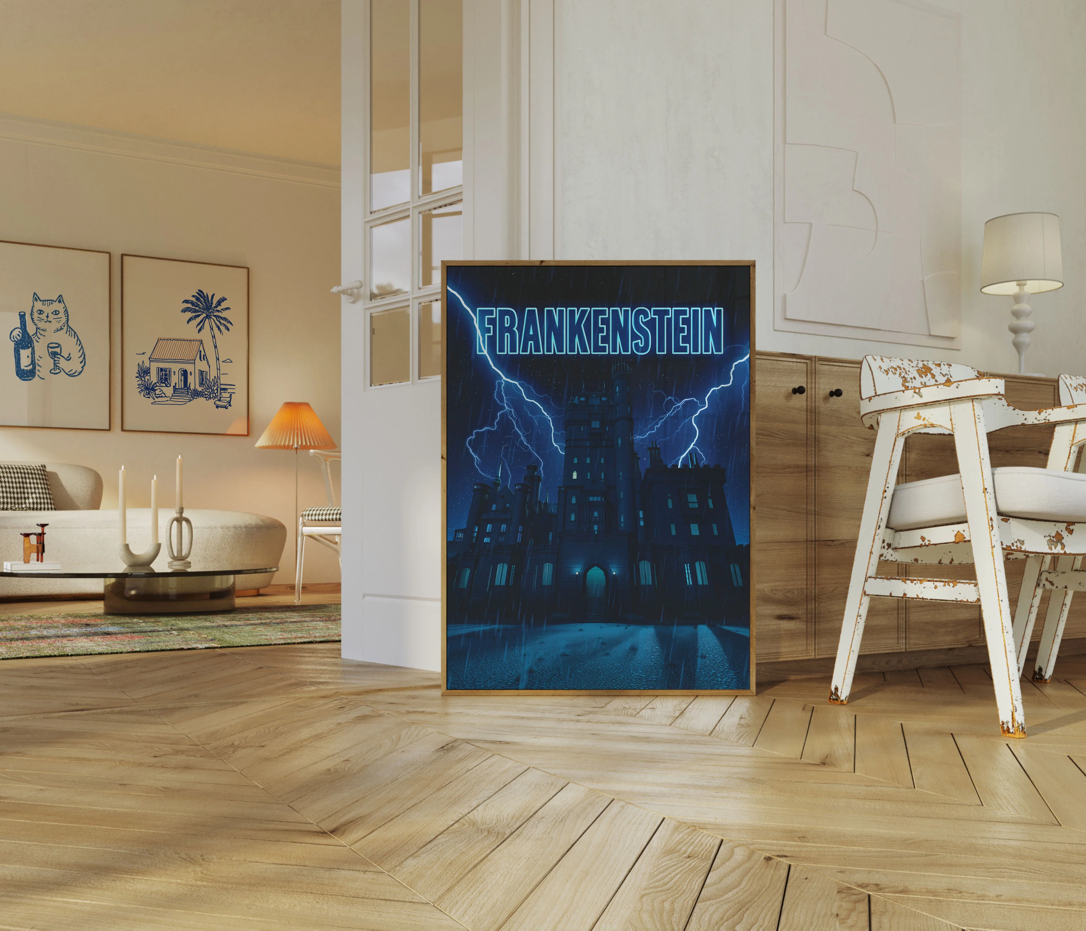 Frankenstein's Castle Lightning Poster - Image 5