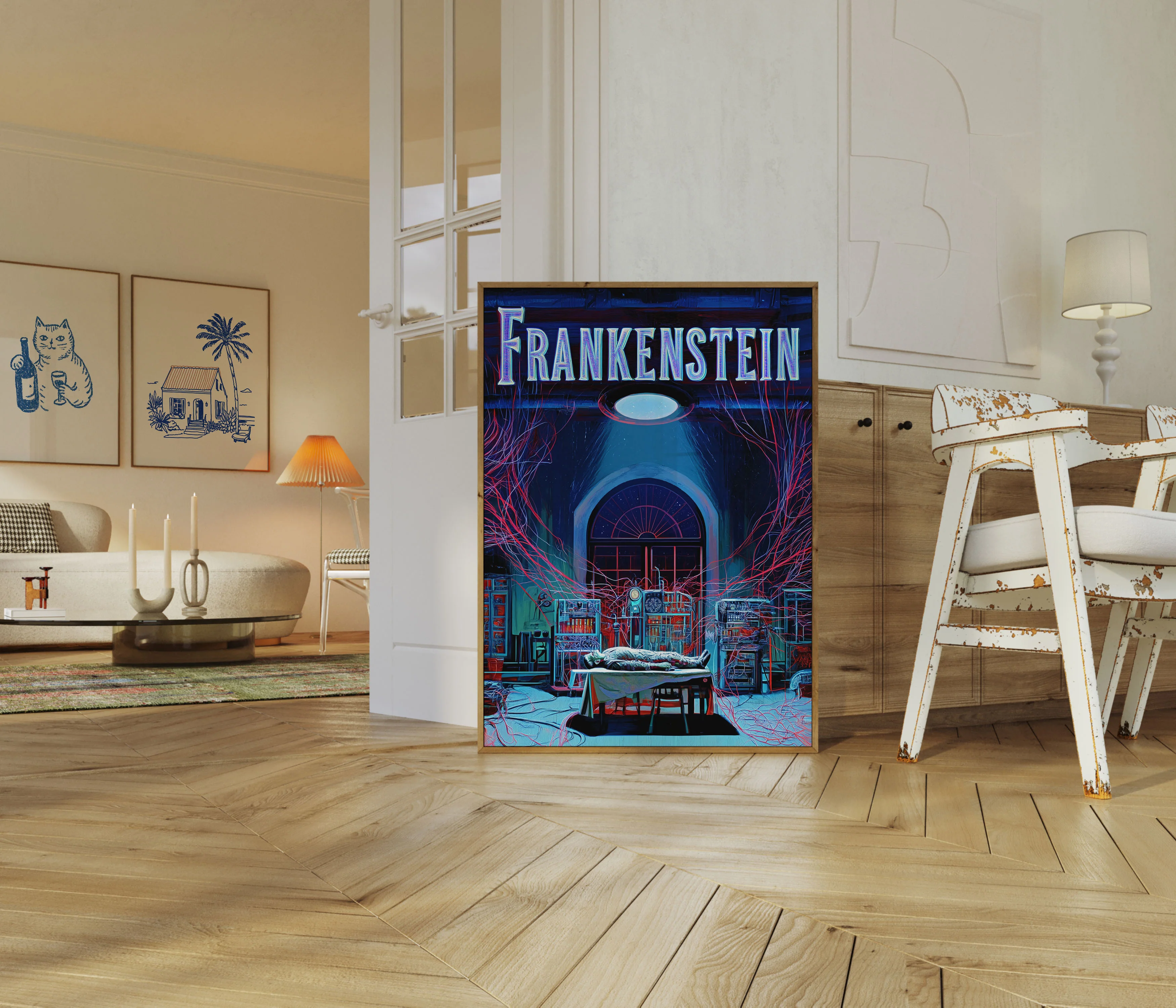 Frankenstein's Laboratory Neon Poster - Image 5