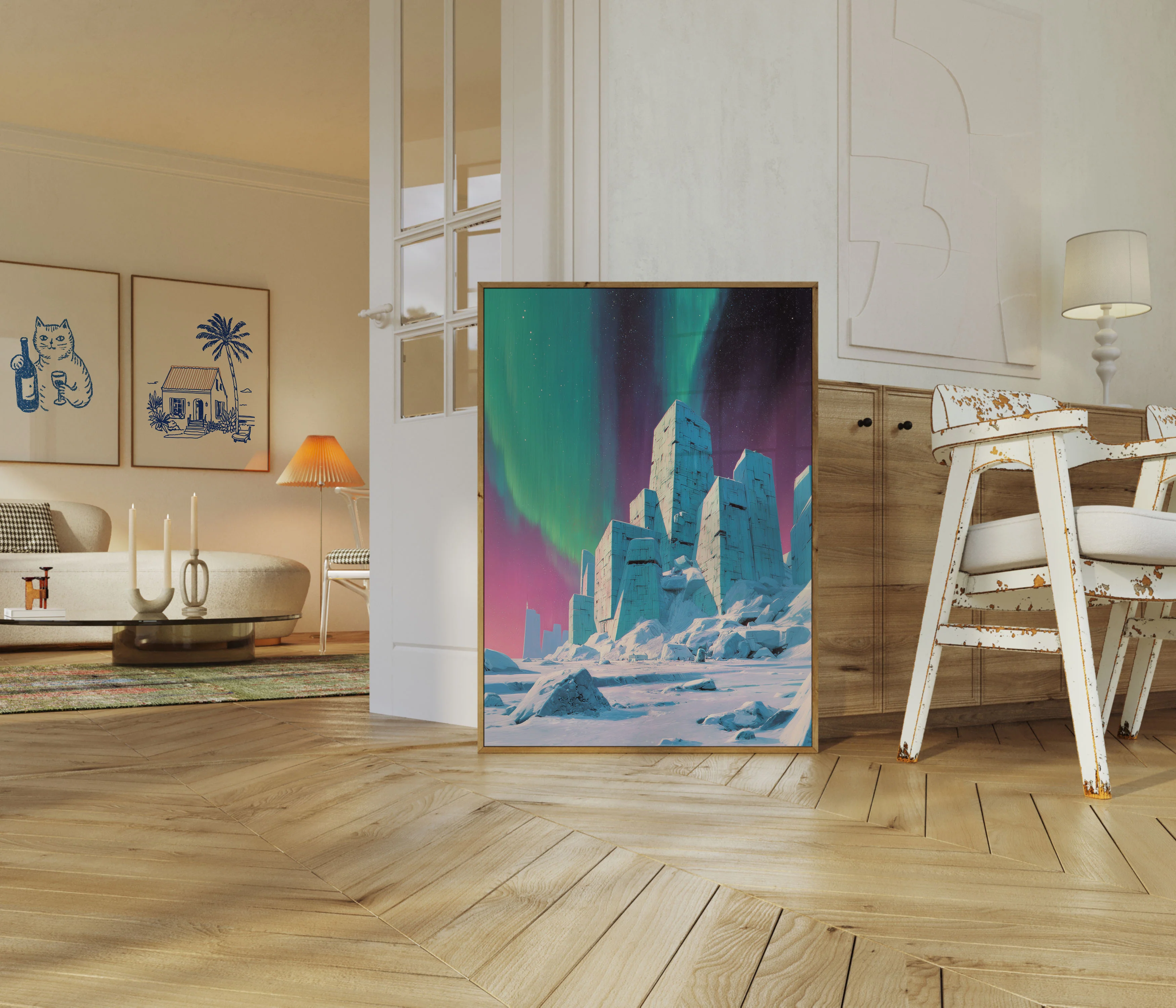 Futuristic Aurora City Poster - Image 5