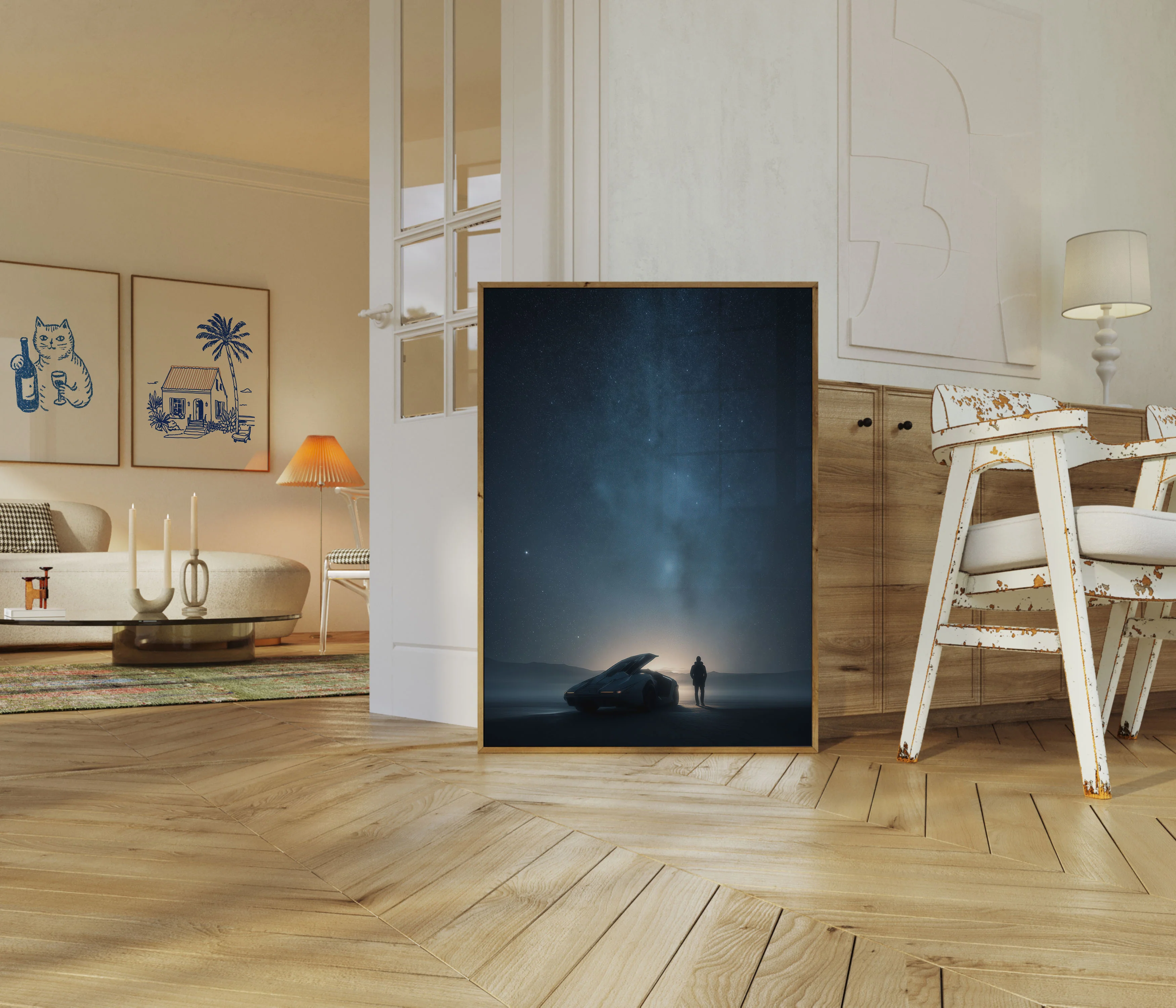 Futuristic Car Under Starlight Poster - Image 5