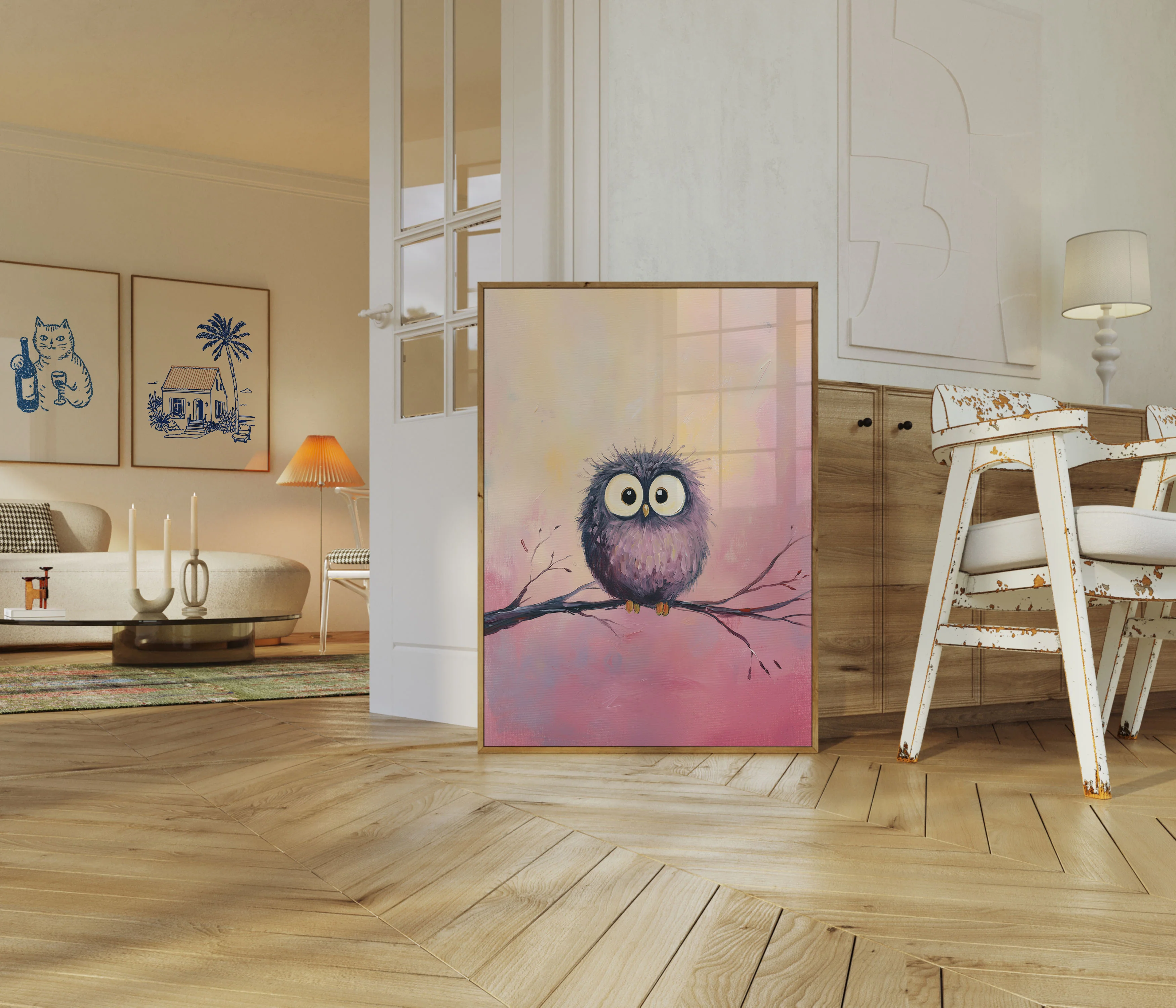 Fuzzy Owl on Branch Poster - Image 5