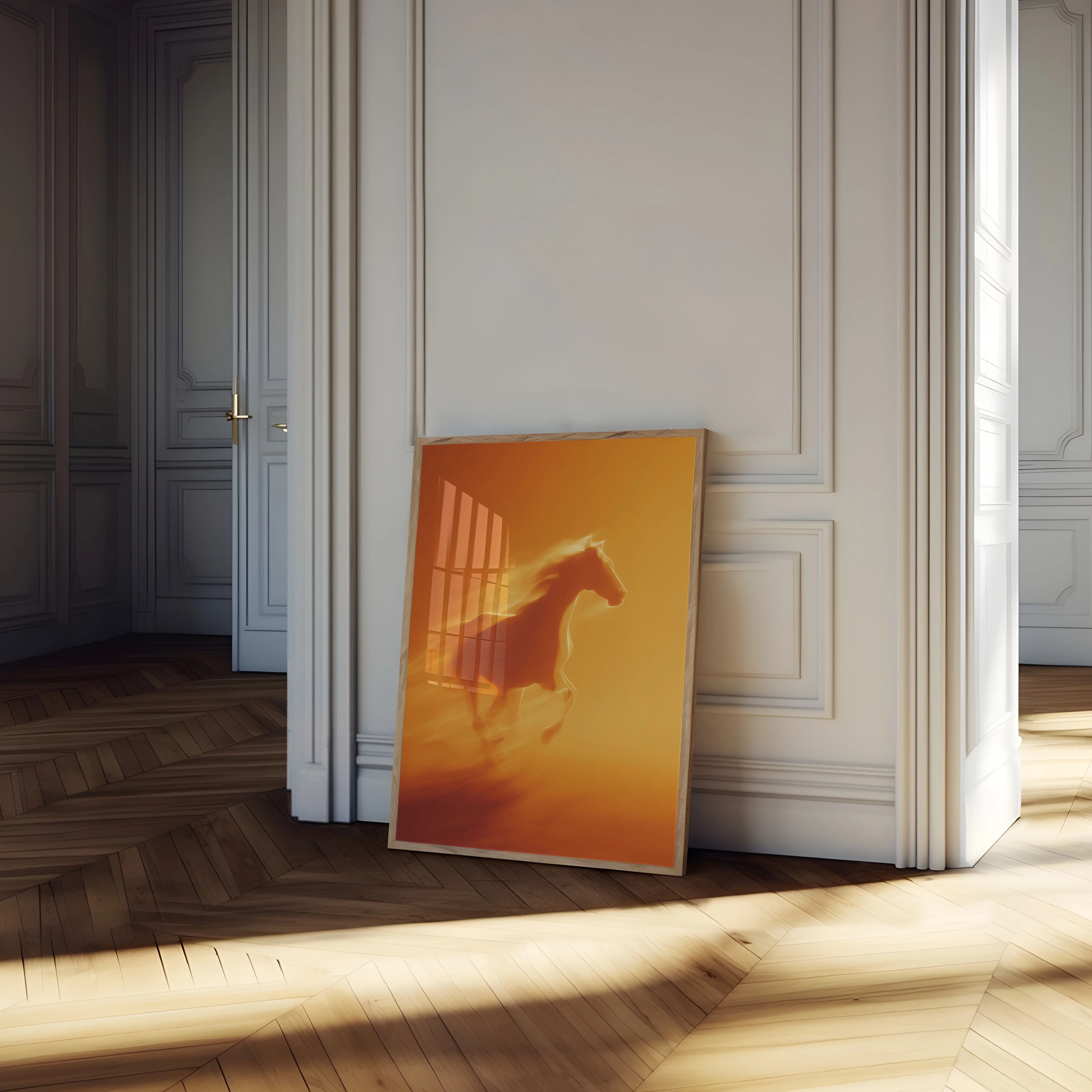 Galloping Golden Stallion Poster - Image 4