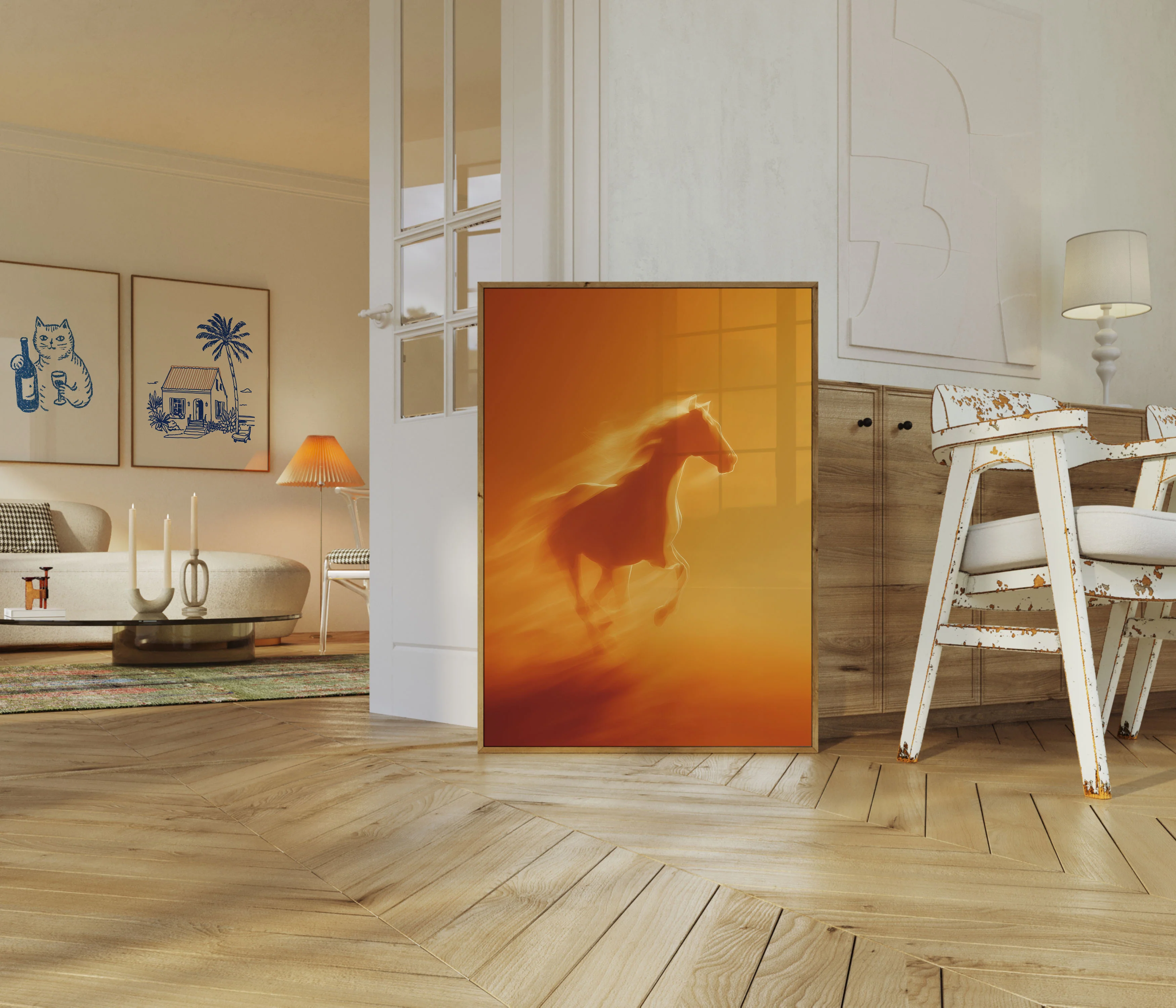 Galloping Golden Stallion Poster - Image 5