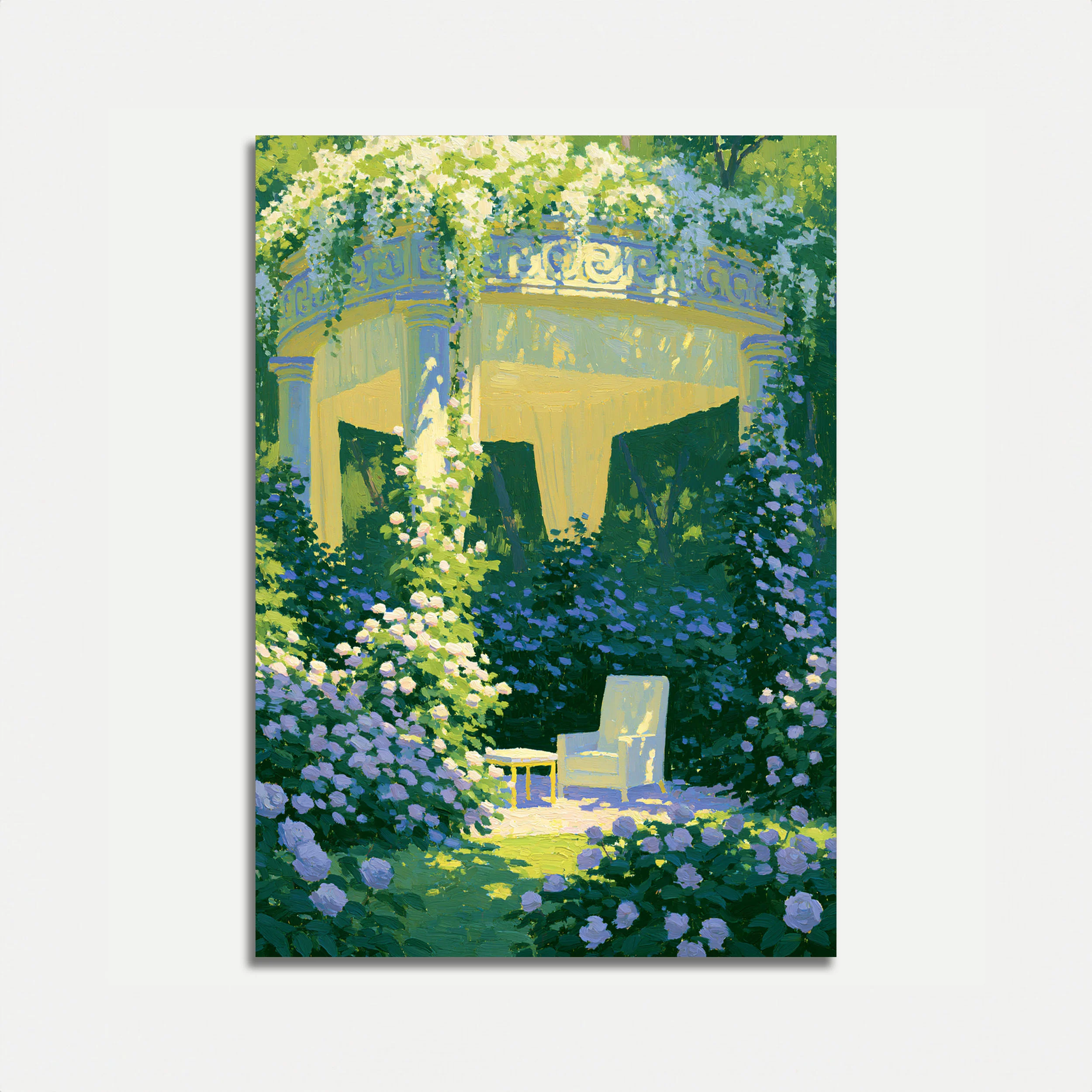 Garden Gazebo with Hydrangeas Poster