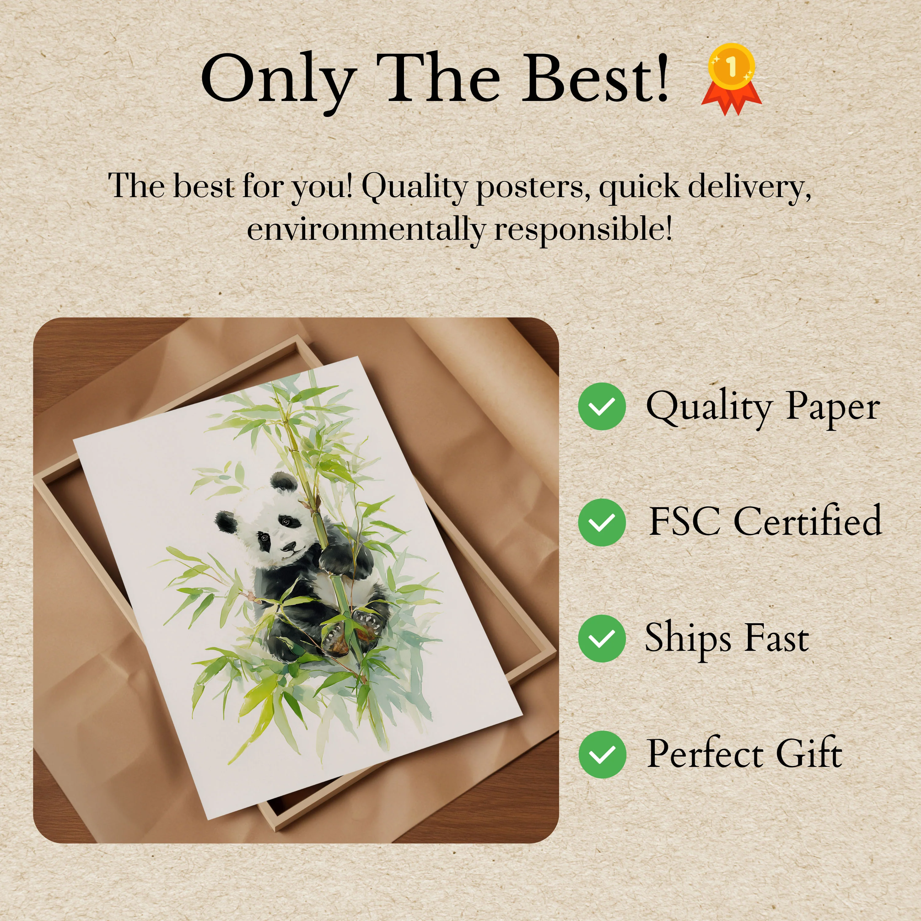 Gentle Bamboo Panda Poster - Image 3