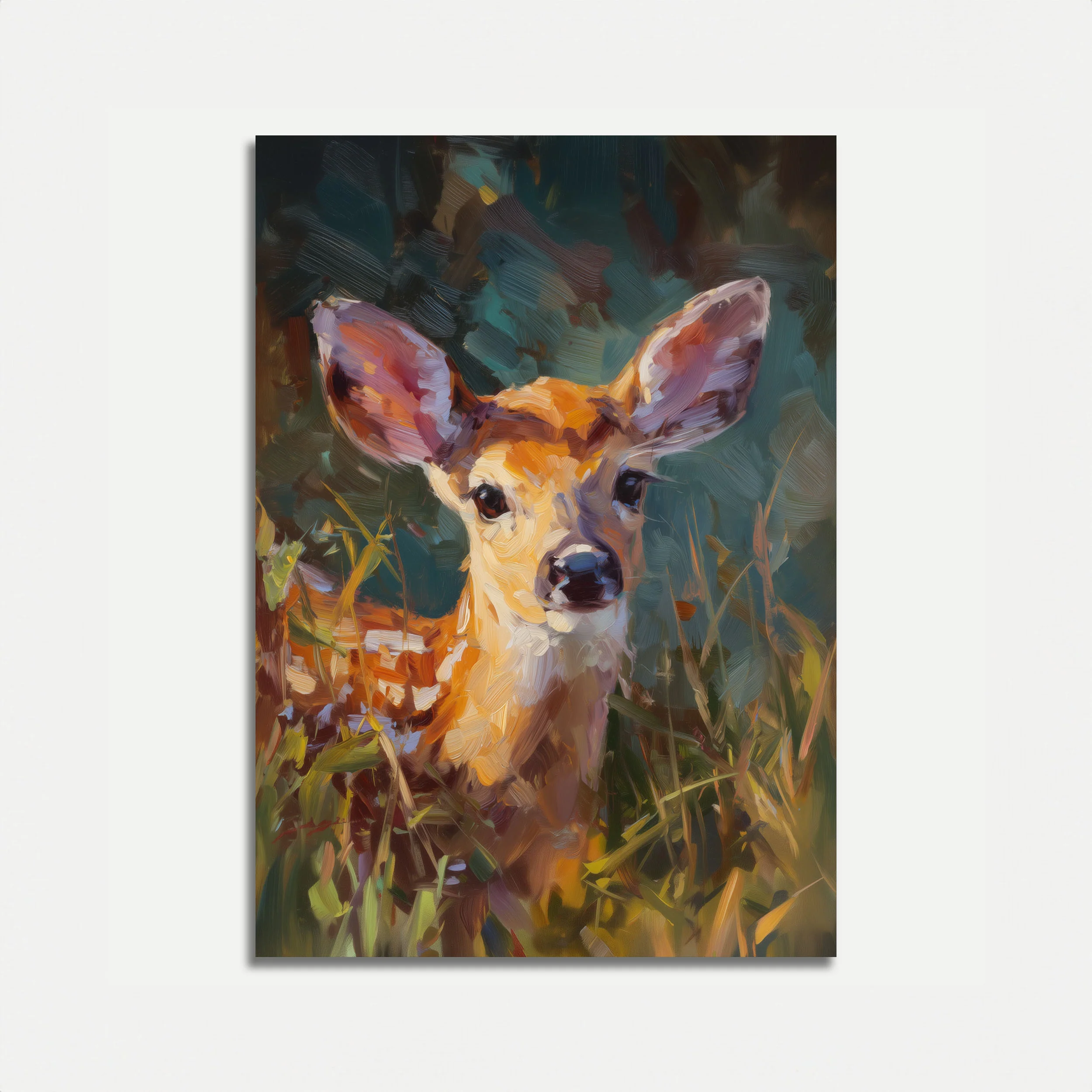 Gentle Deer in Wildflowers Poster