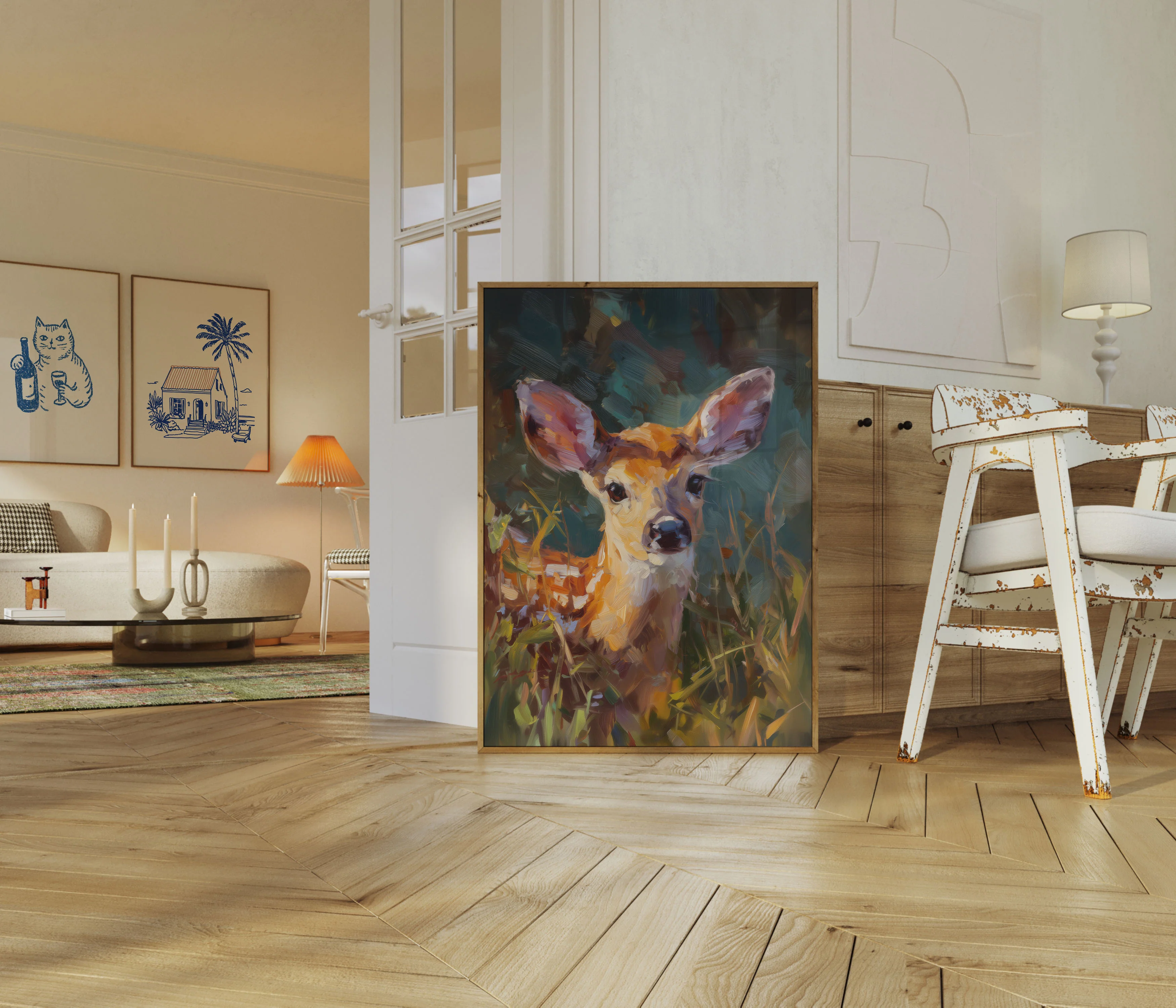 Gentle Deer in Wildflowers Poster - Image 5