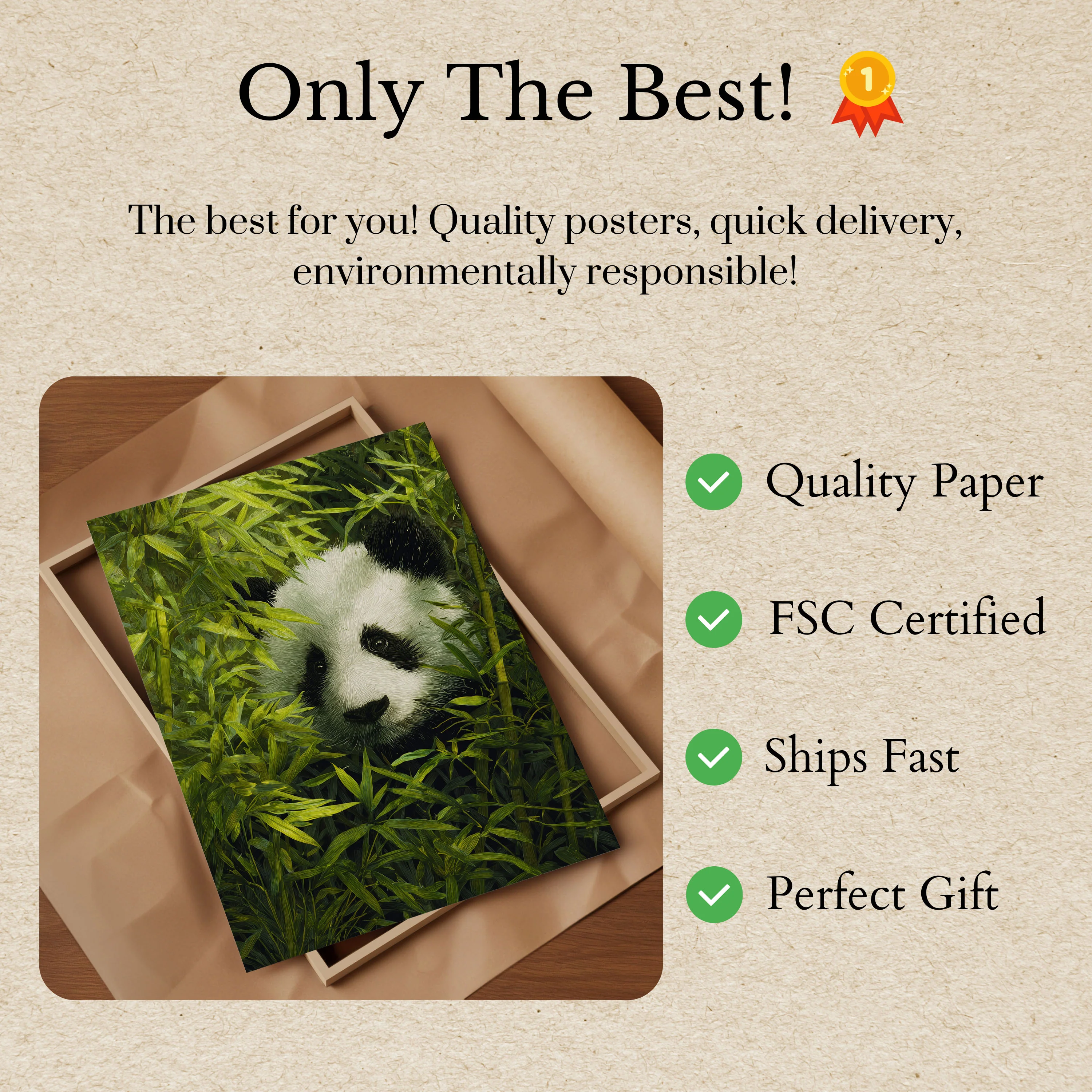 Gentle Panda Bamboo Forest Poster - Image 3