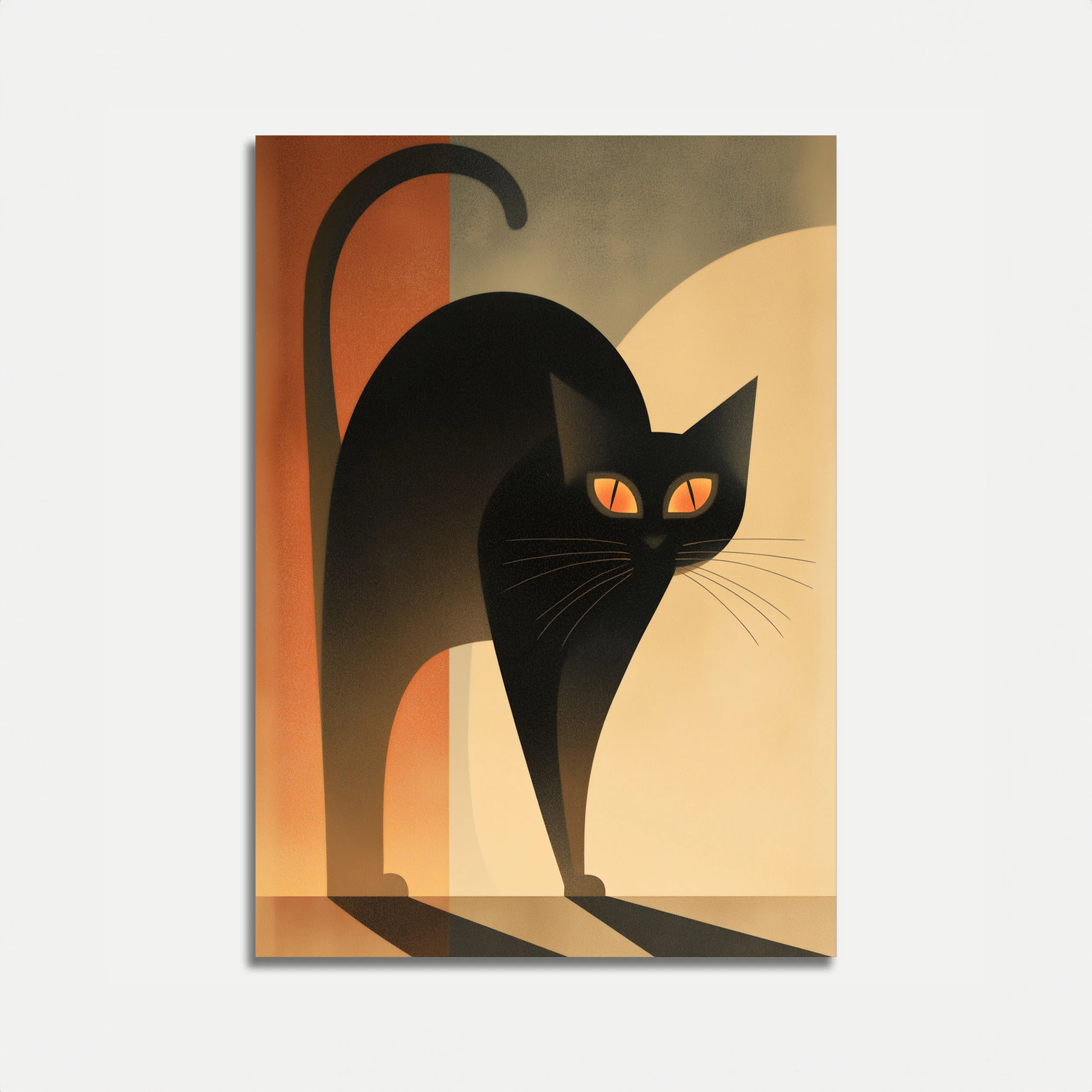 Geometric Black Cat Poster