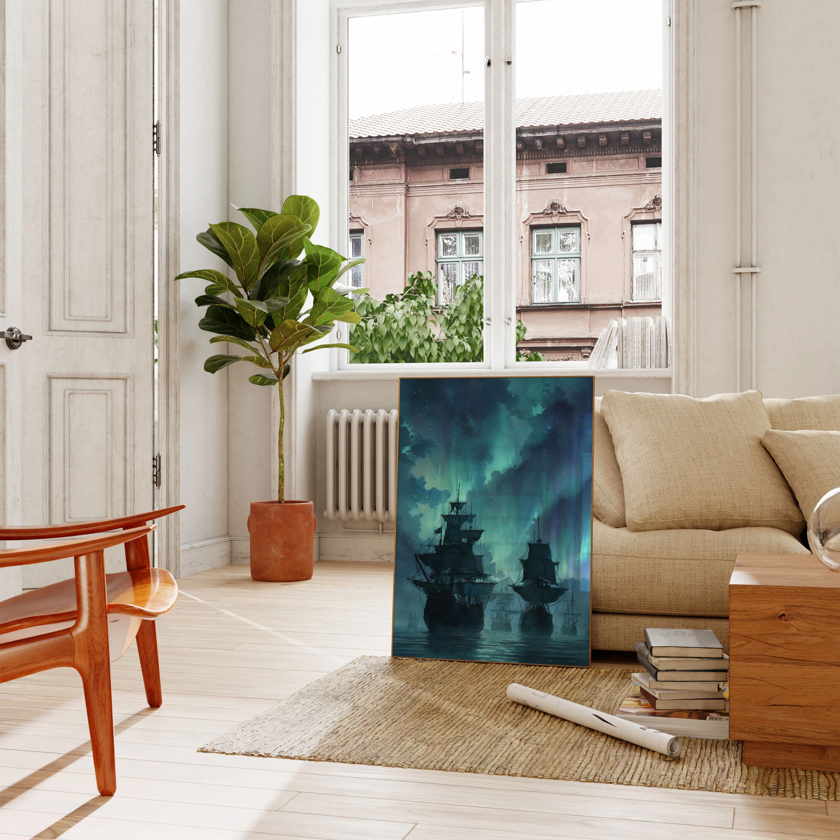 Ghostly Northern Lights Nautical Poster - Image 2