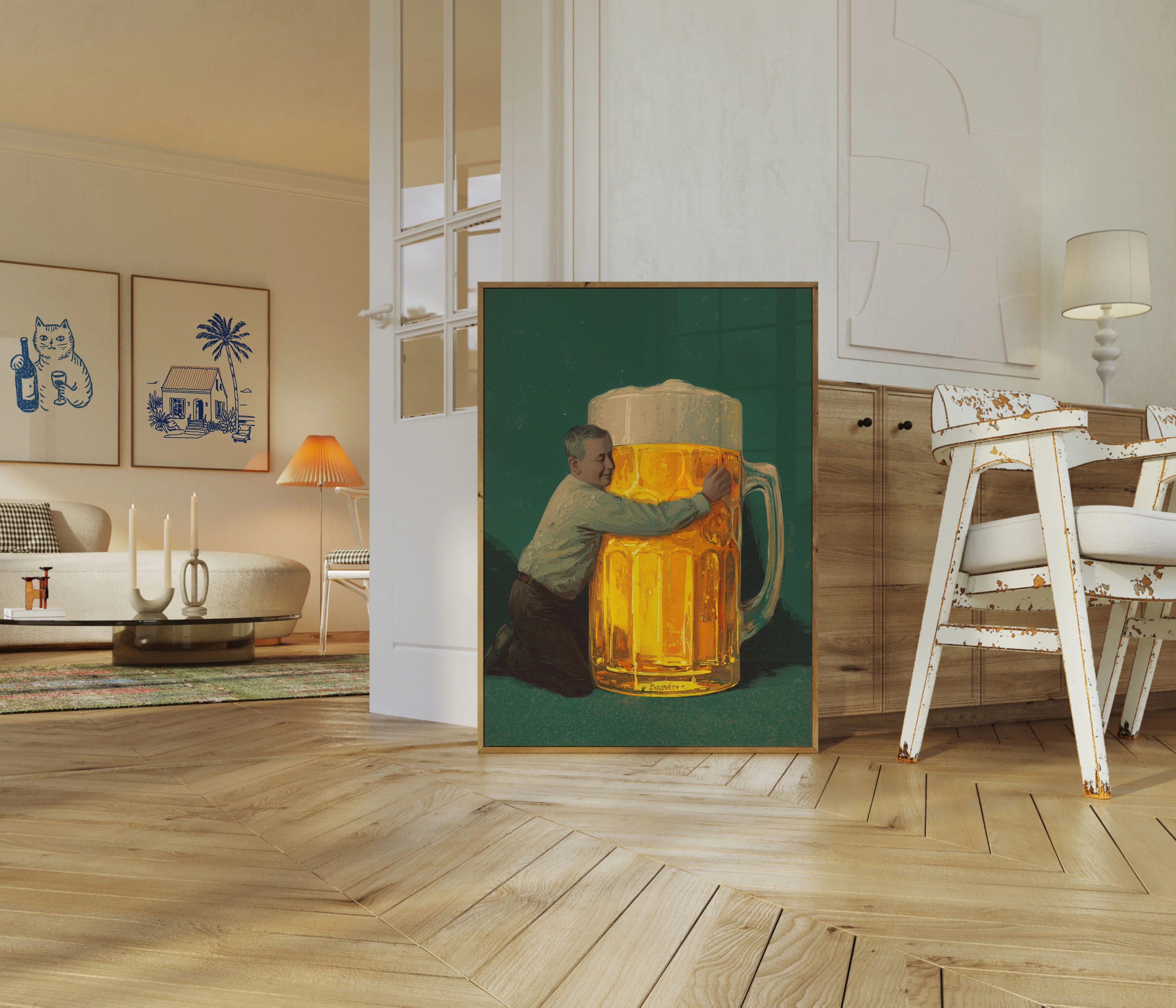 Giant Beer Mug Embrace Poster - Image 5
