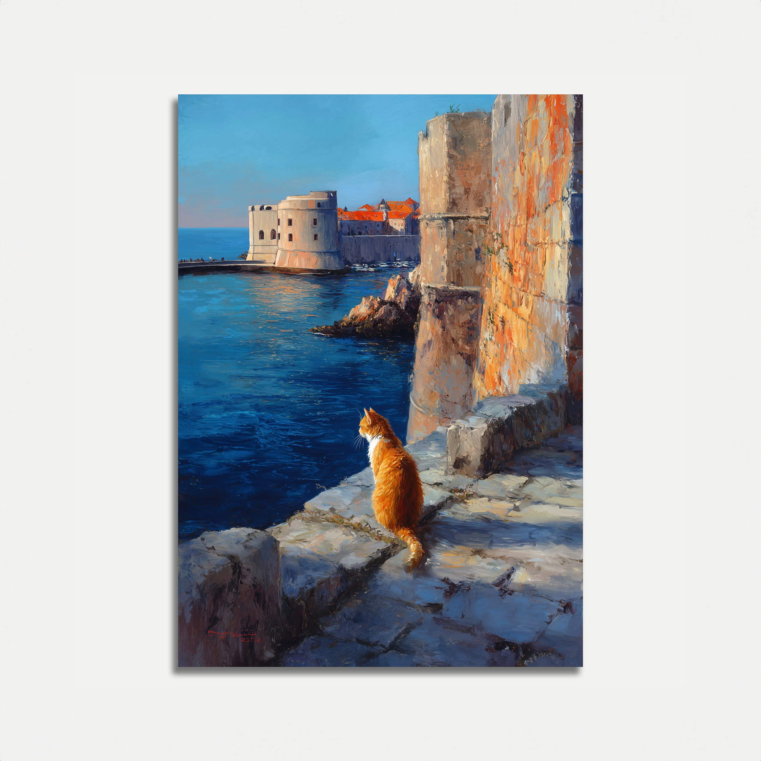 Ginger Cat Coastal Fortress Poster