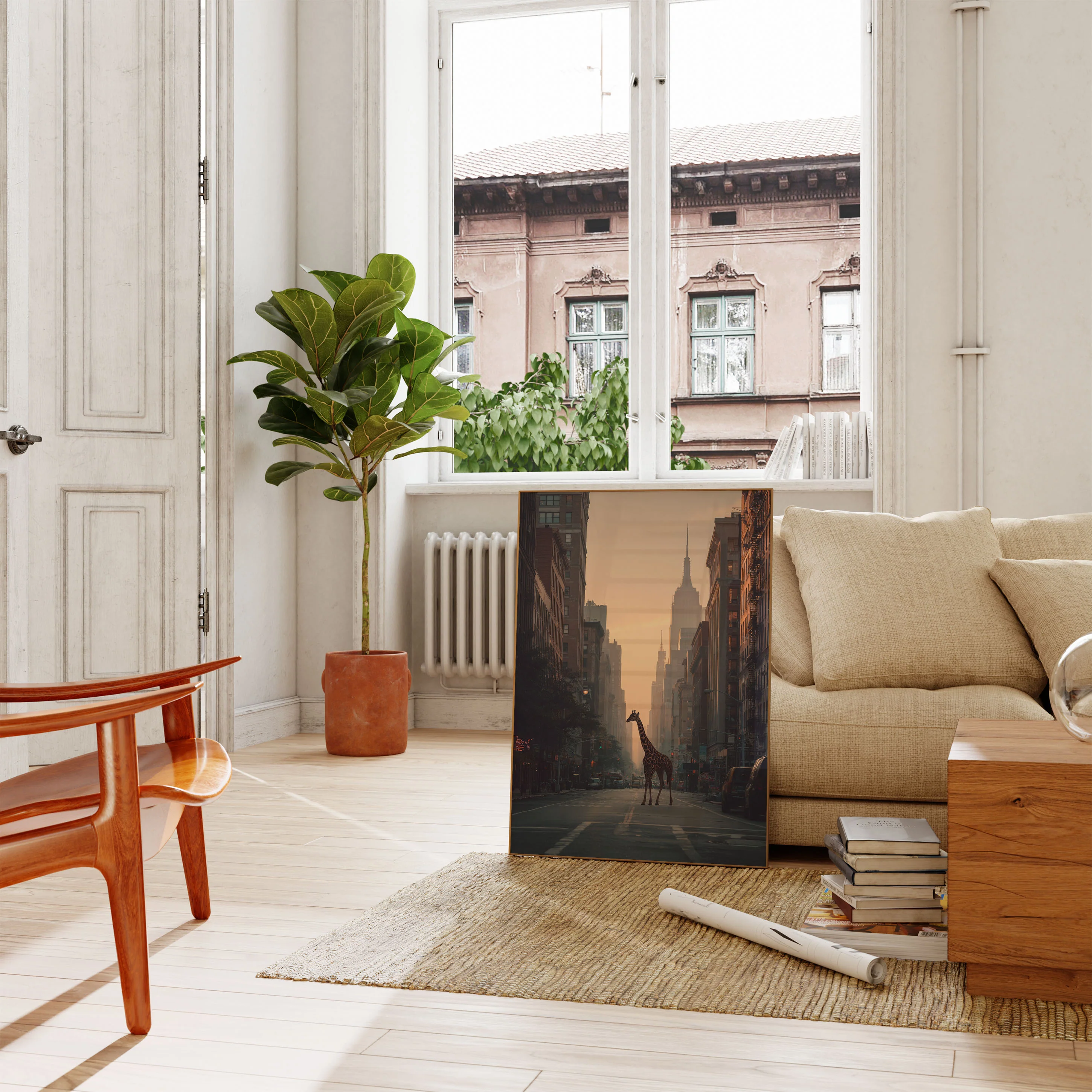 Giraffe in Urban Jungle Poster - Image 2