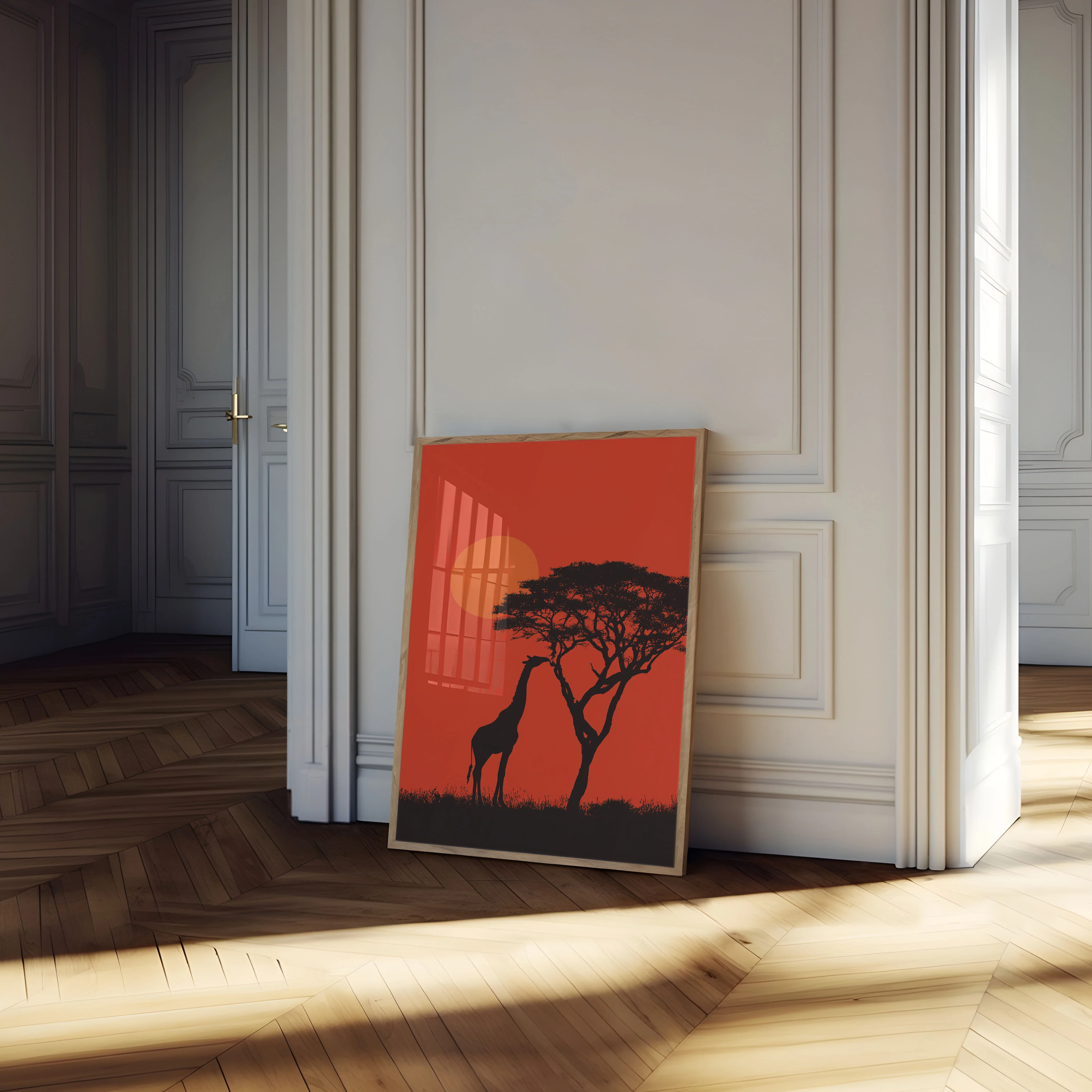 Giraffe Reaching Acacia Tree Poster - Image 4