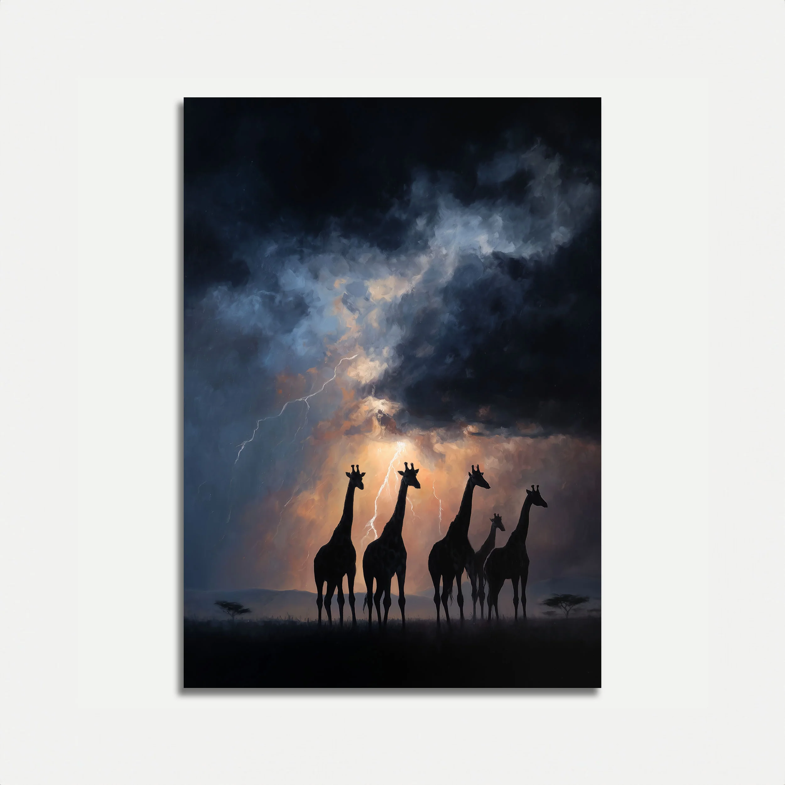Giraffes in the Storm Poster