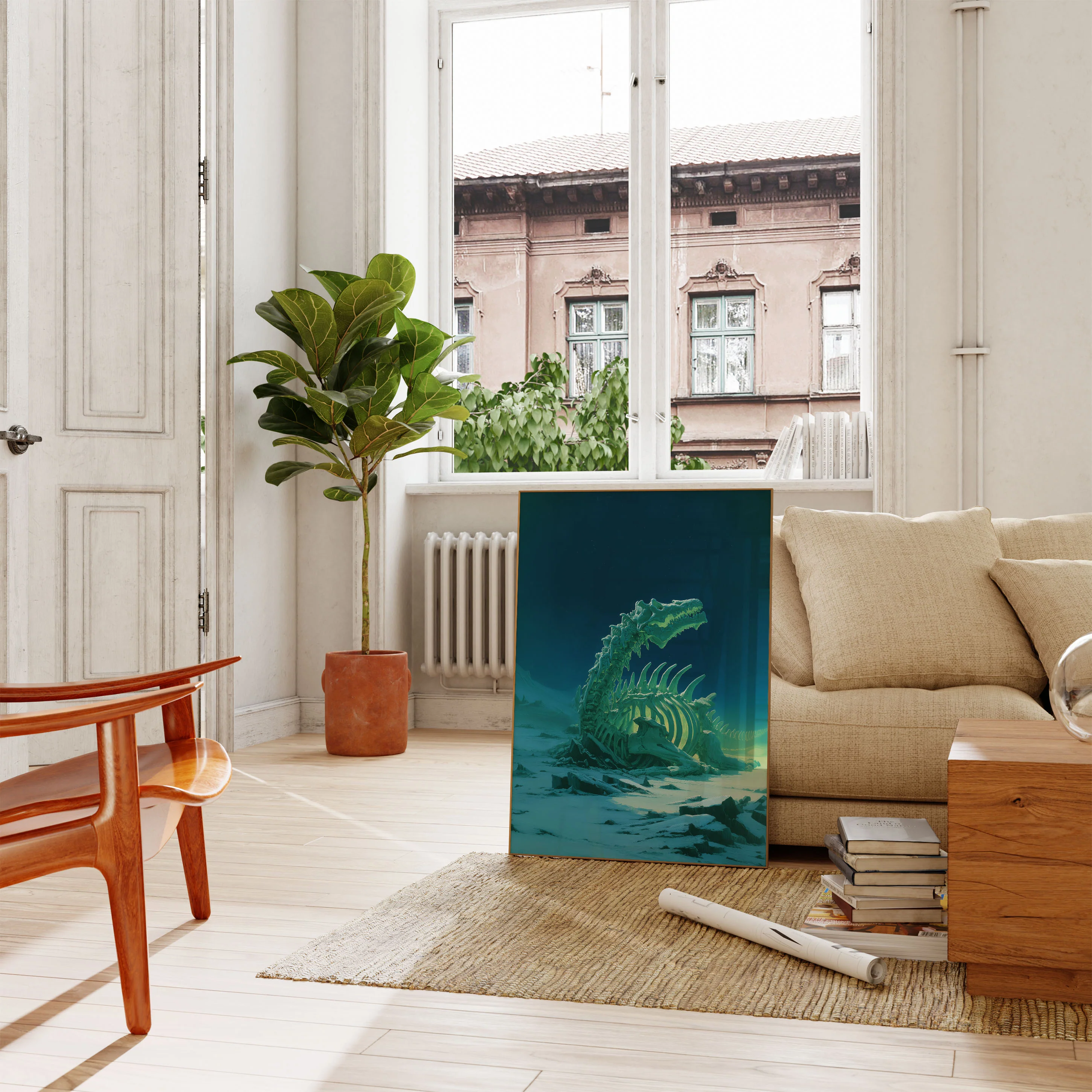 Glowing Dinosaur Skeleton Poster - Image 2