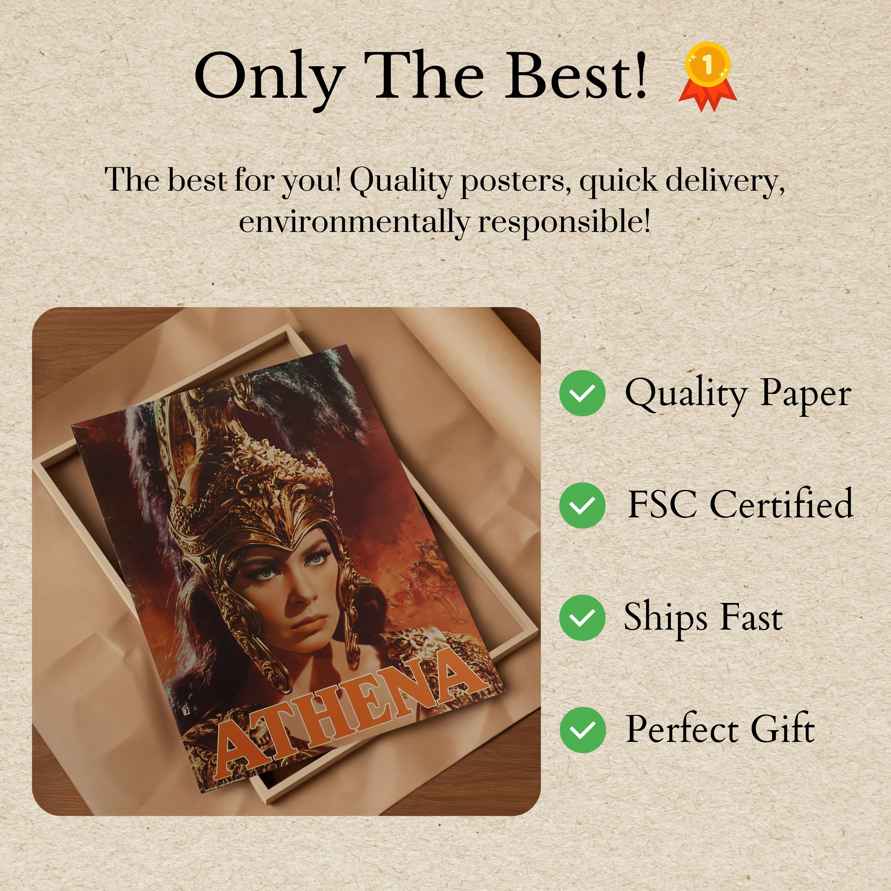 Goddess Athena Ancient Mythology Poster - Image 3