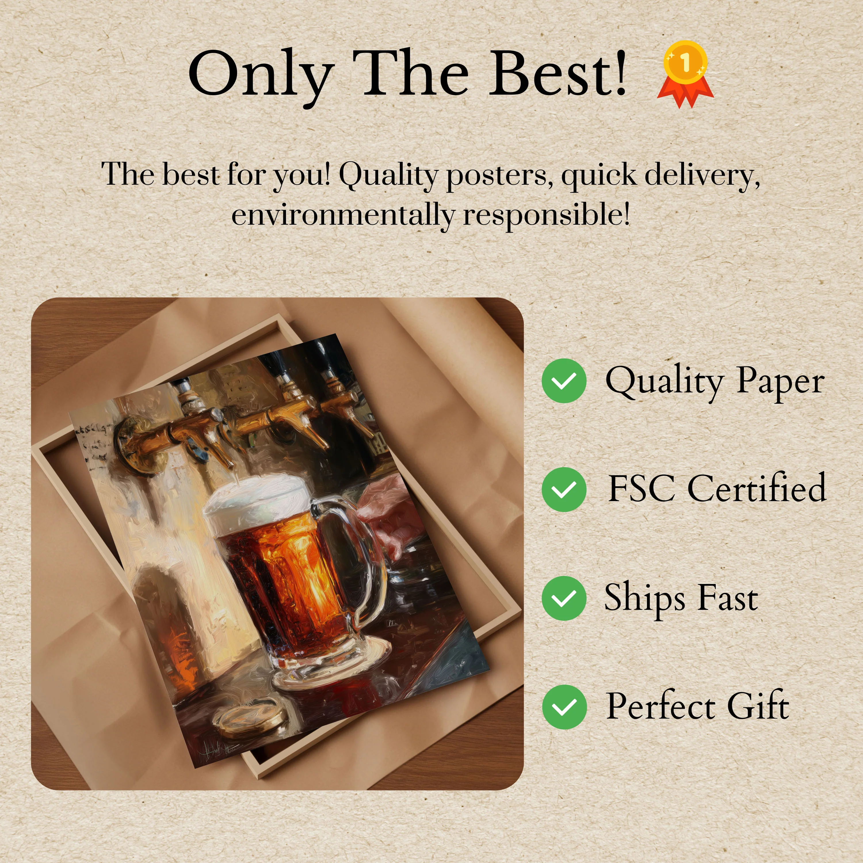 Golden Beer Tap Magic Poster - Image 3