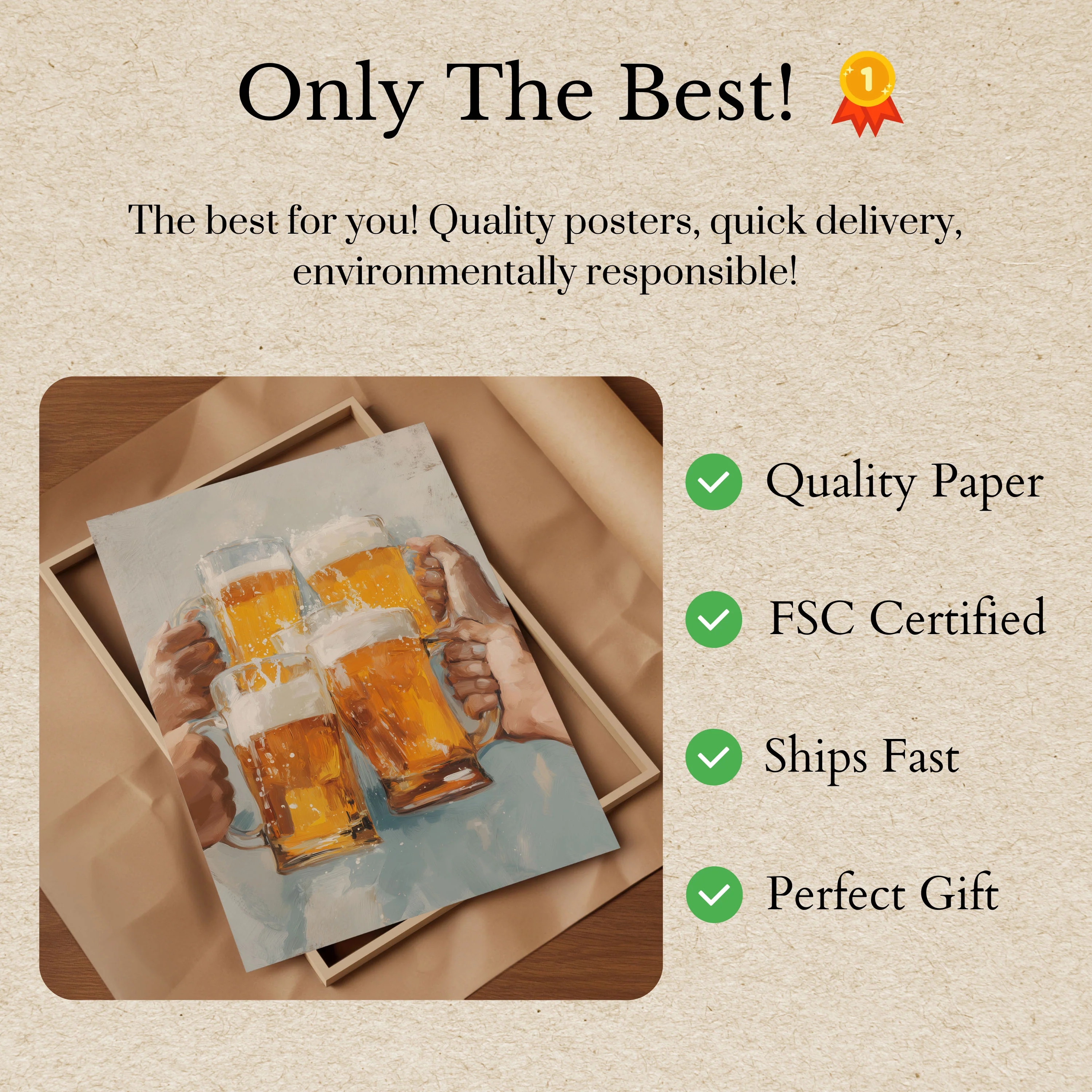Golden Beer Toast Celebration Poster - Image 3