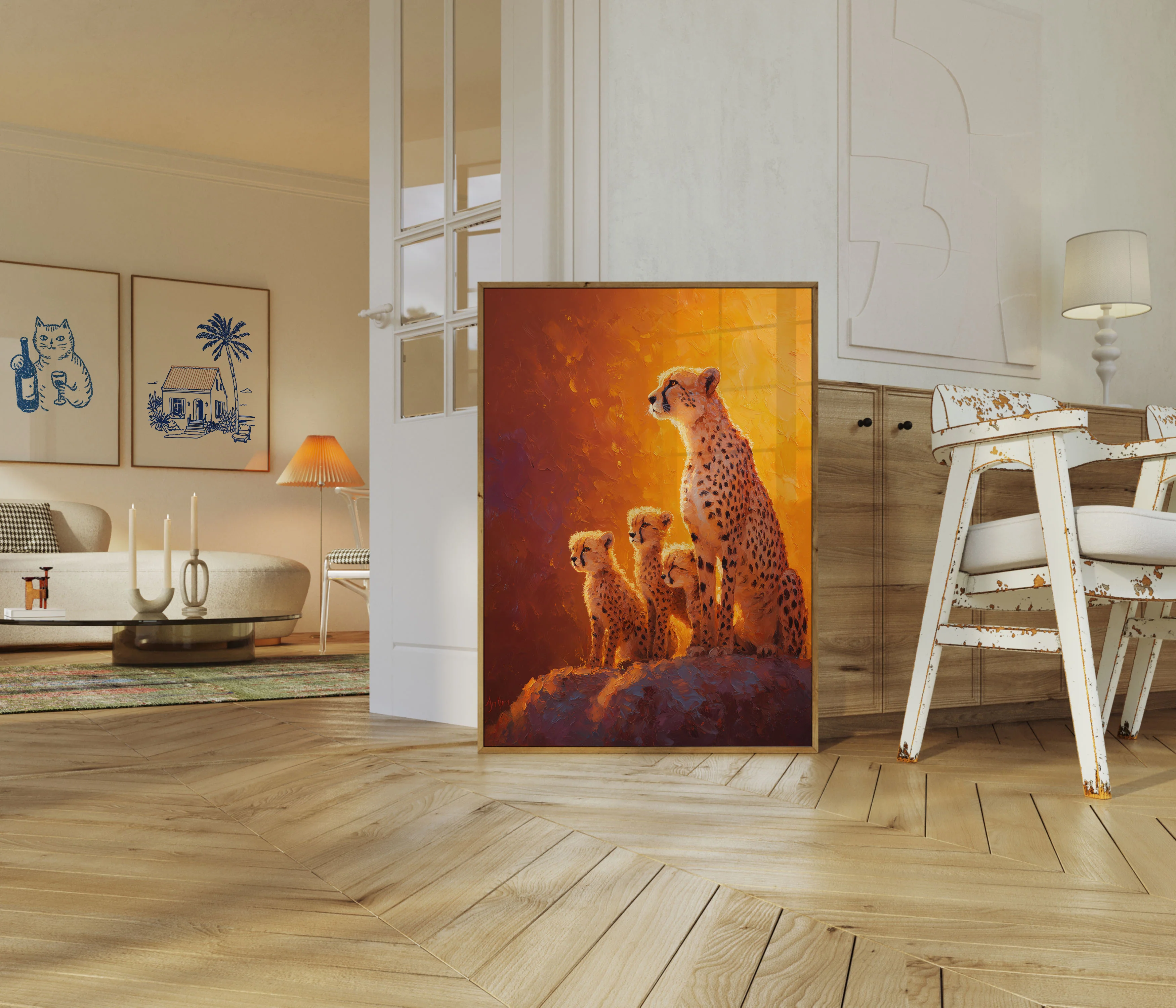 Golden Cheetah Family Poster - Image 5