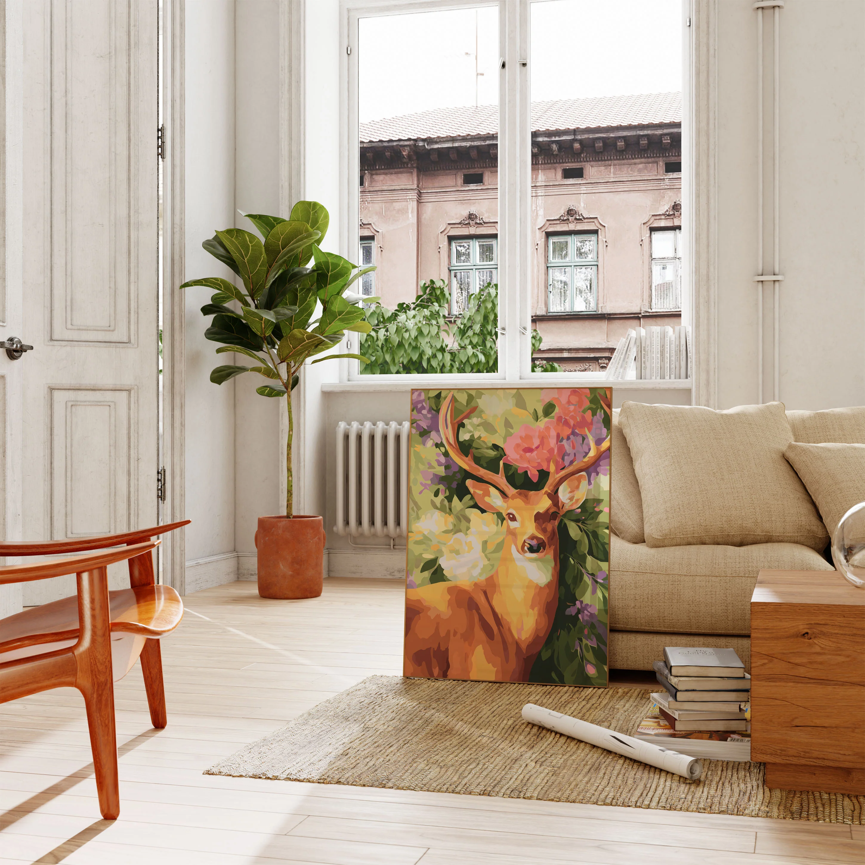 Golden Deer in Bloom Poster - Image 2