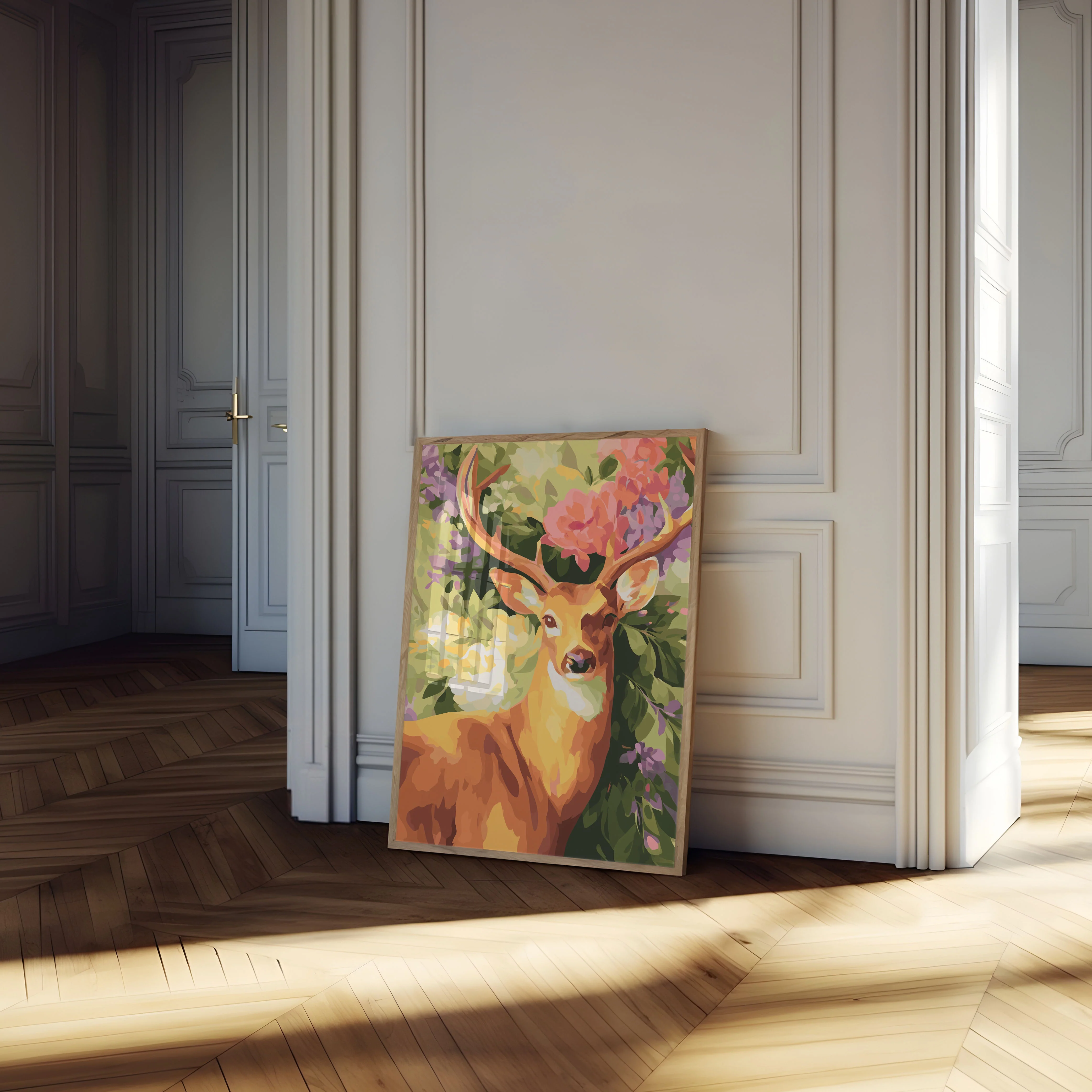 Golden Deer in Bloom Poster - Image 4