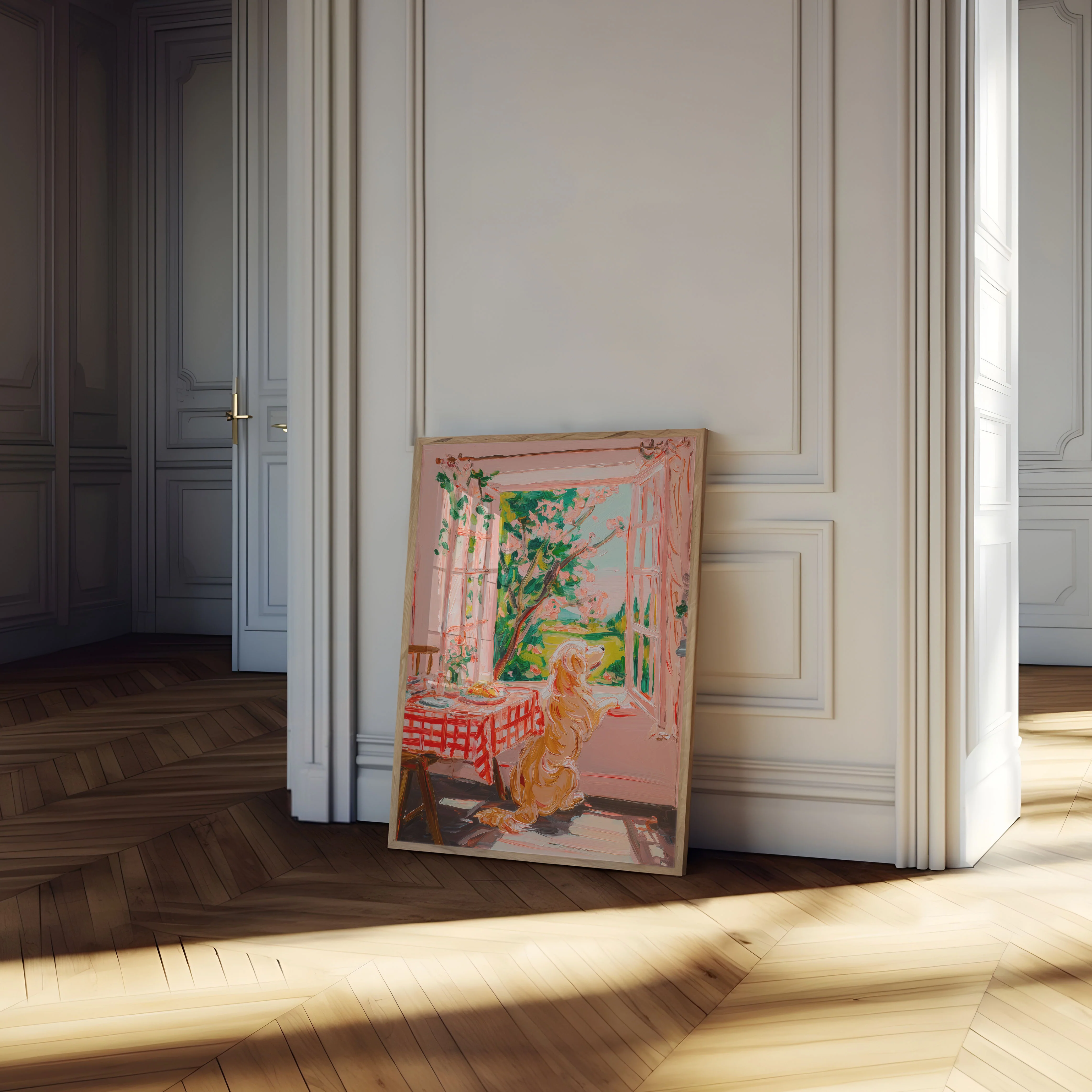 Golden Dog Garden Window Poster - Image 4