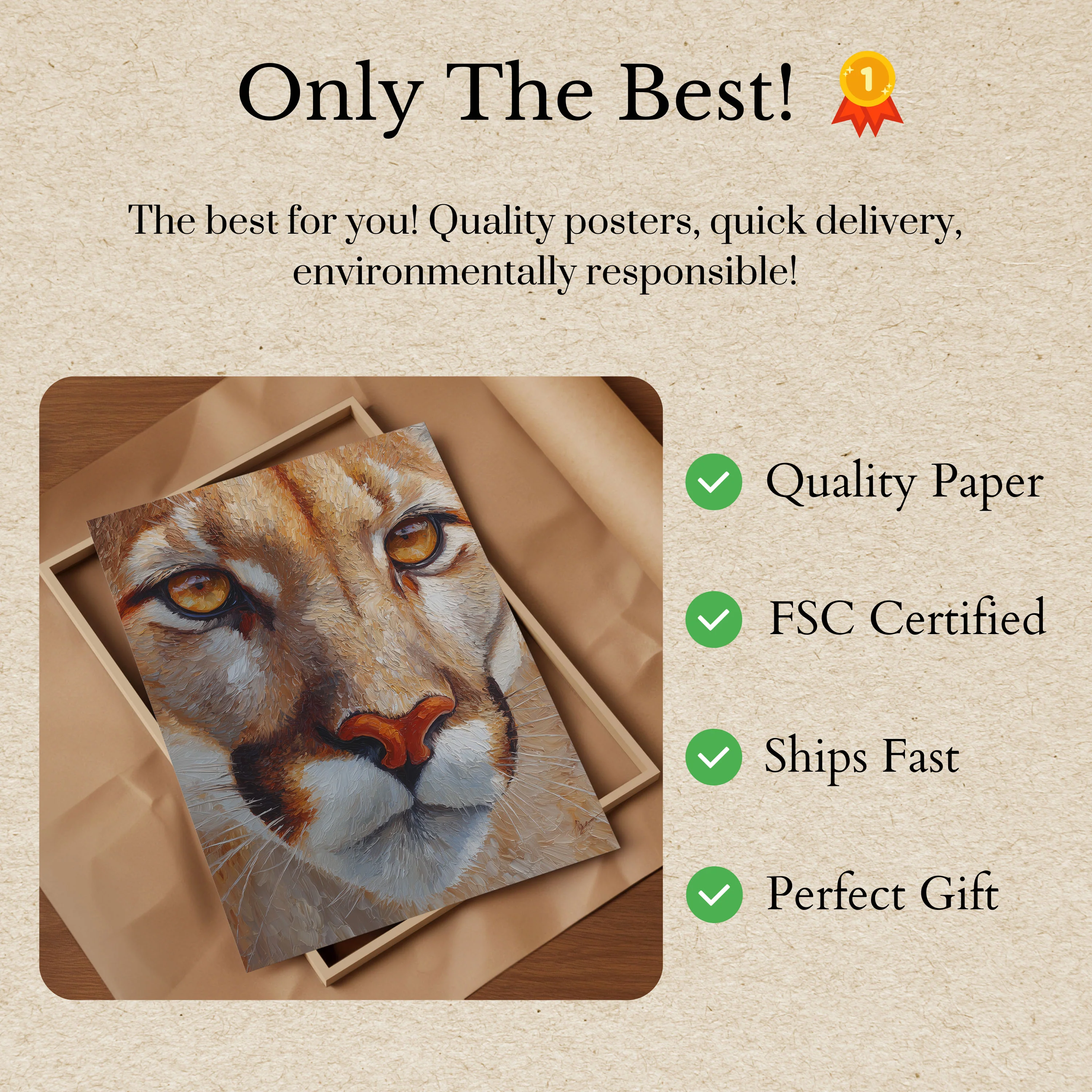 Golden-Eyed Orange Cat Poster - Image 3