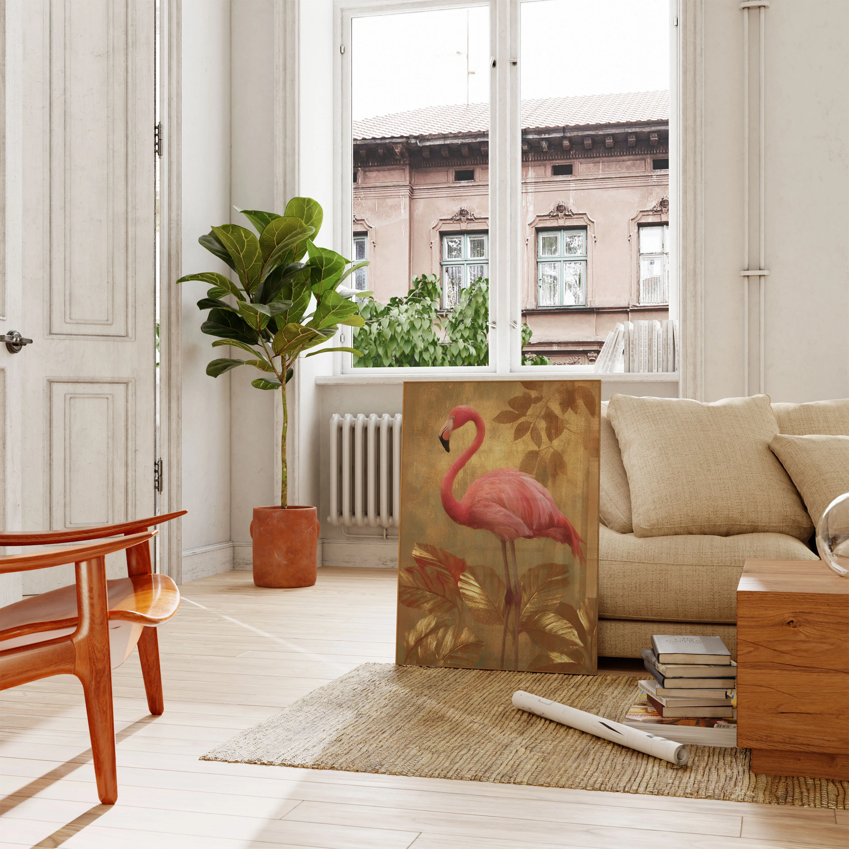 Golden Flamingo Elegance Poster - Image 2