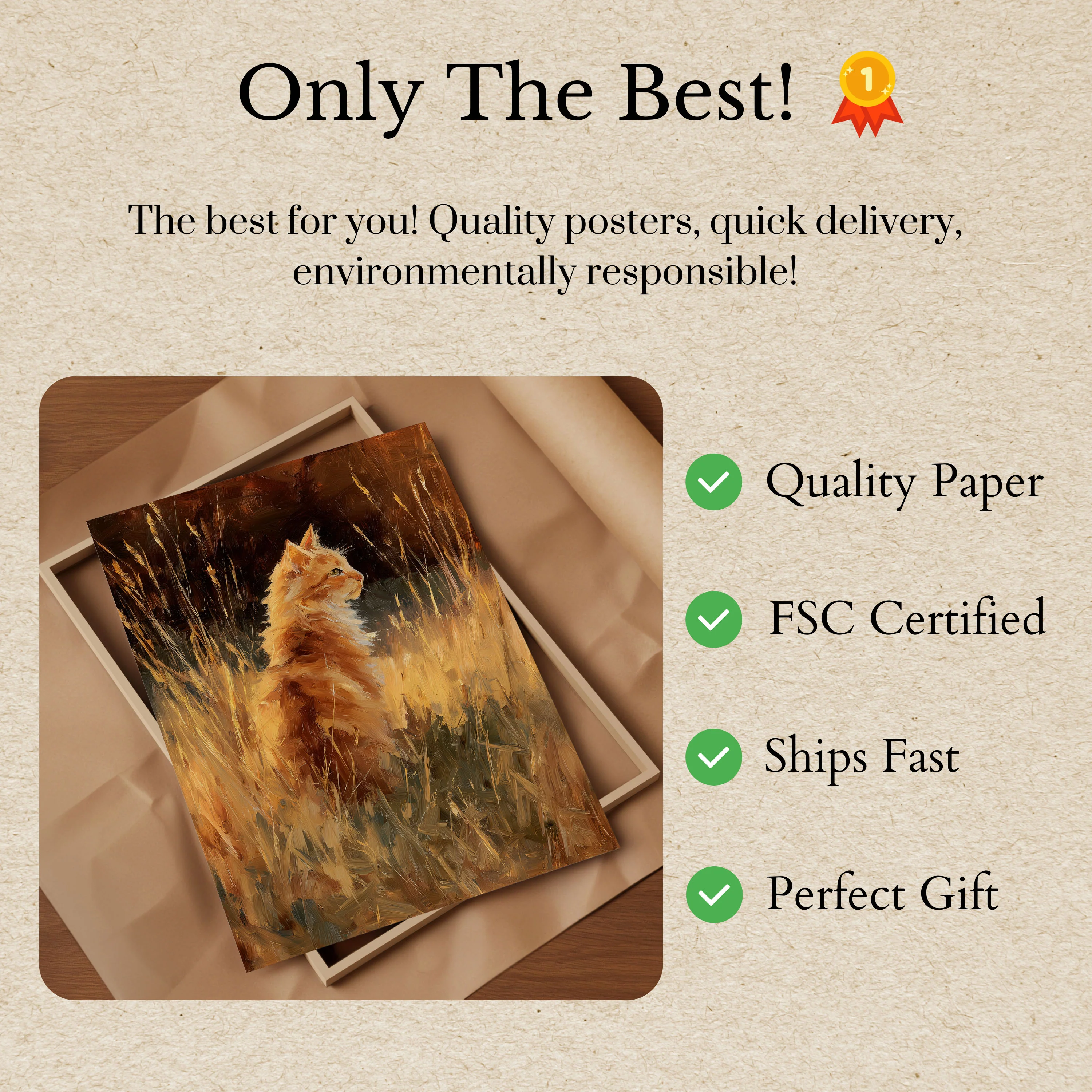 Golden Fox in Wheat Field Poster - Image 3