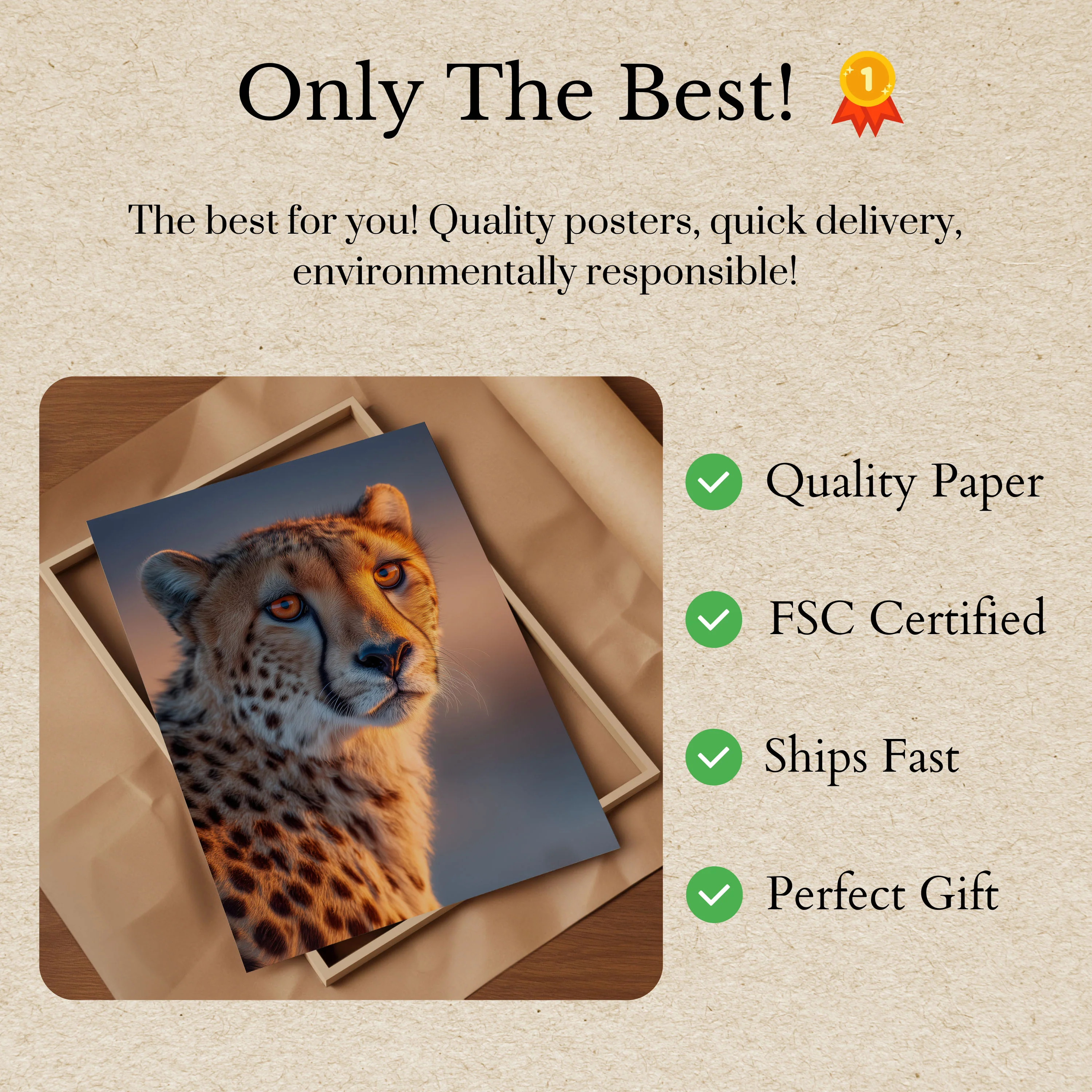 Golden Hour Cheetah Essence Poster - Image 3