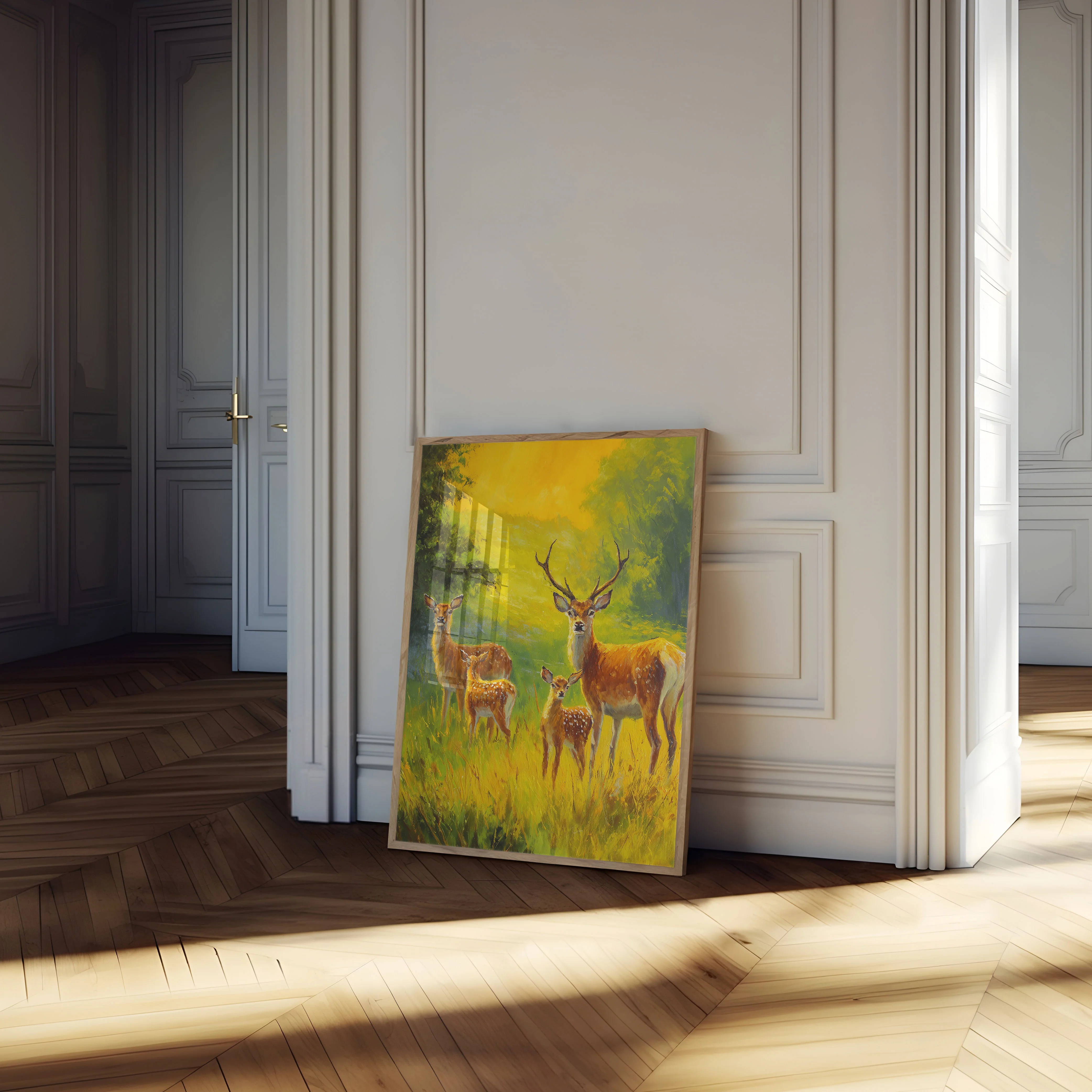 Golden Hour Deer Family Poster - Image 4