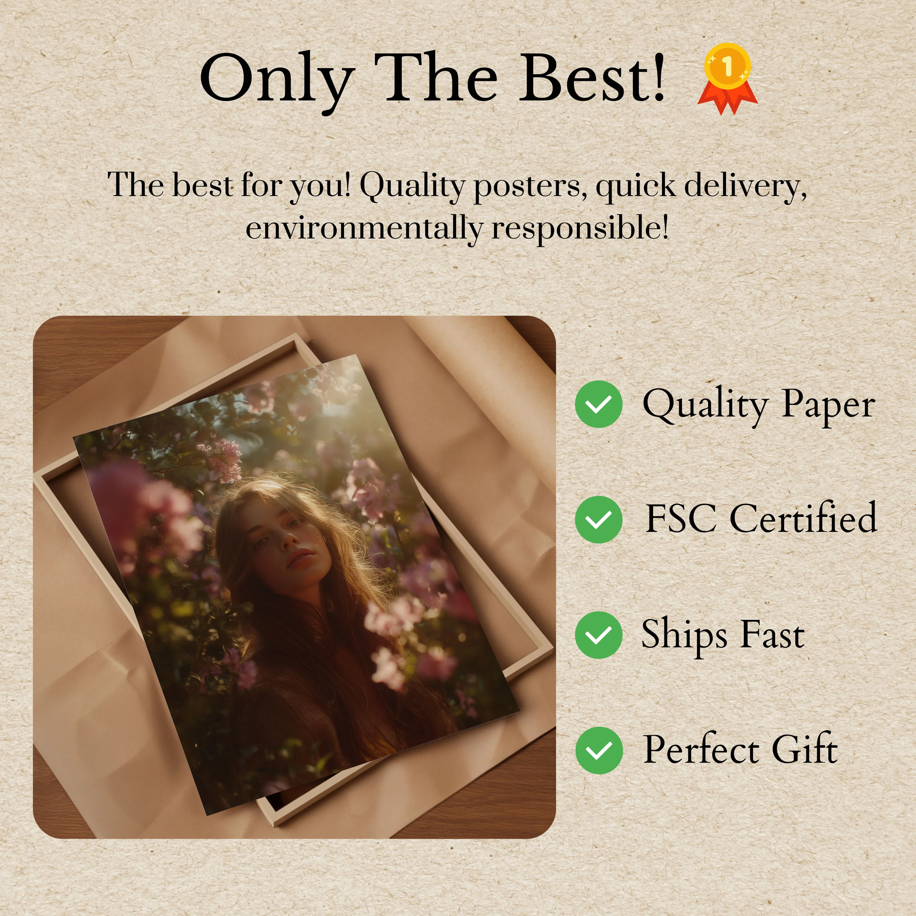 Golden Hour Floral Portrait Poster - Image 3
