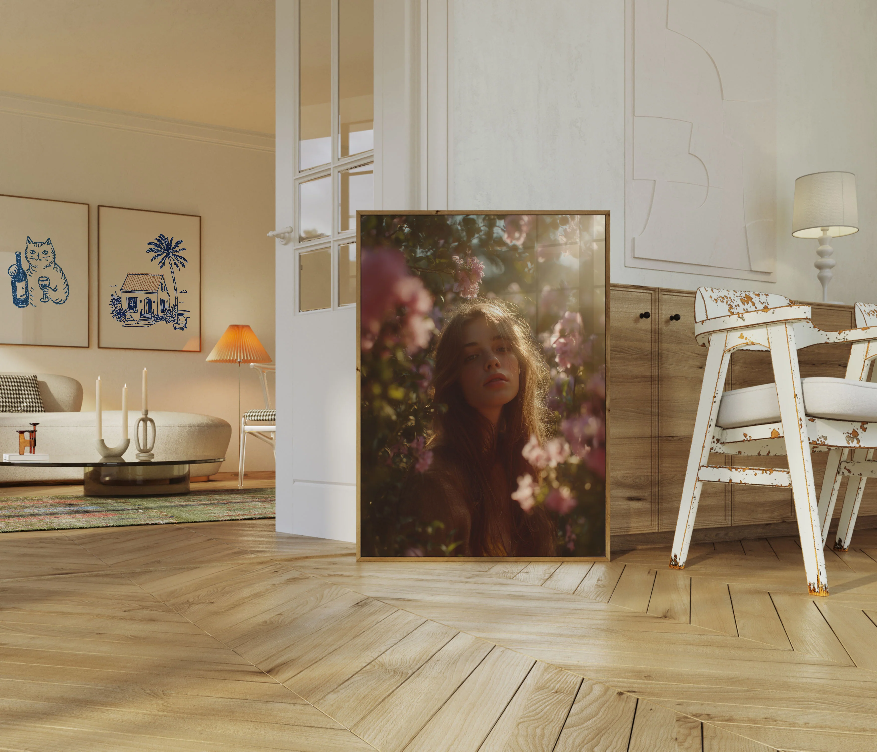 Golden Hour Floral Portrait Poster - Image 5