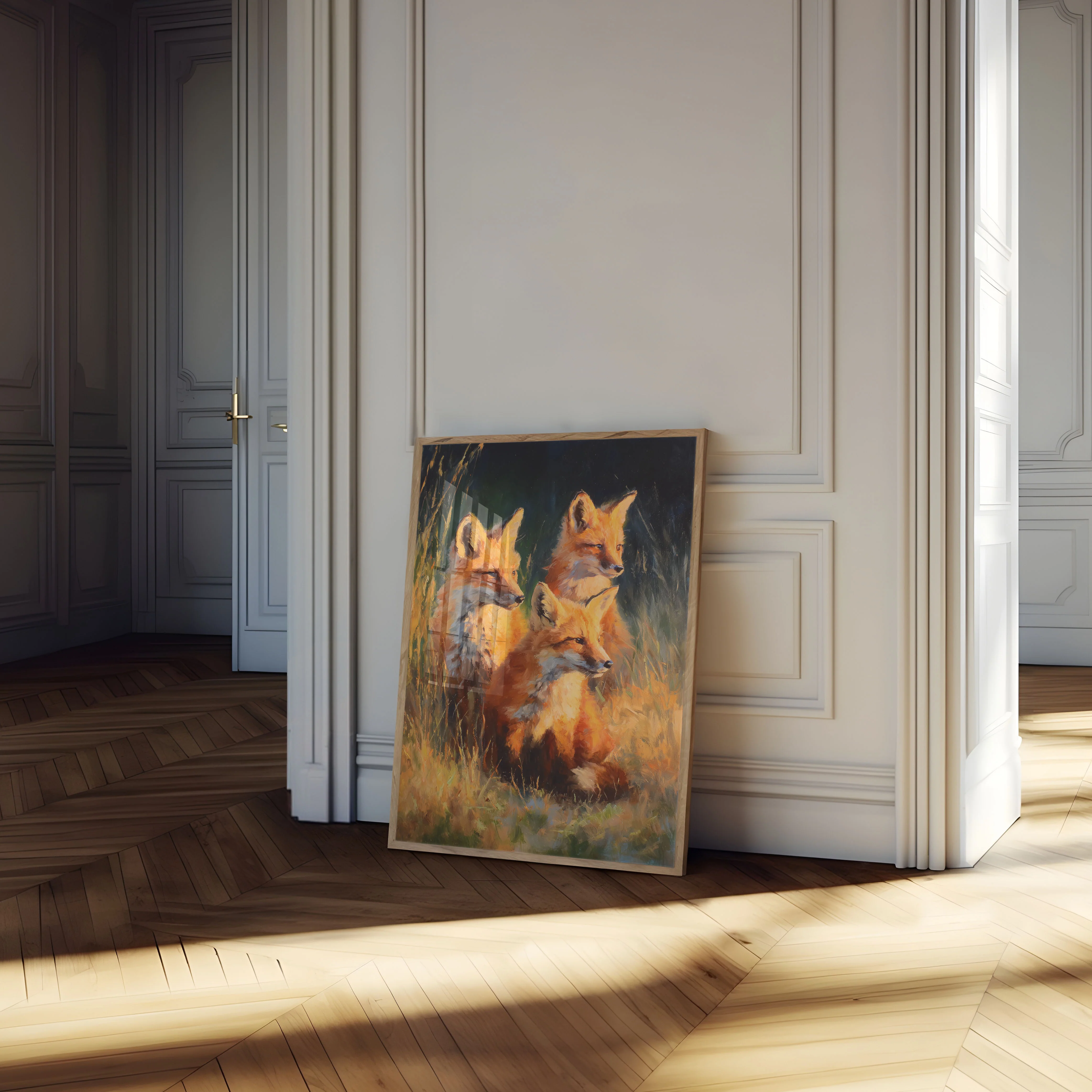 Golden Hour Fox Family Poster - Image 4