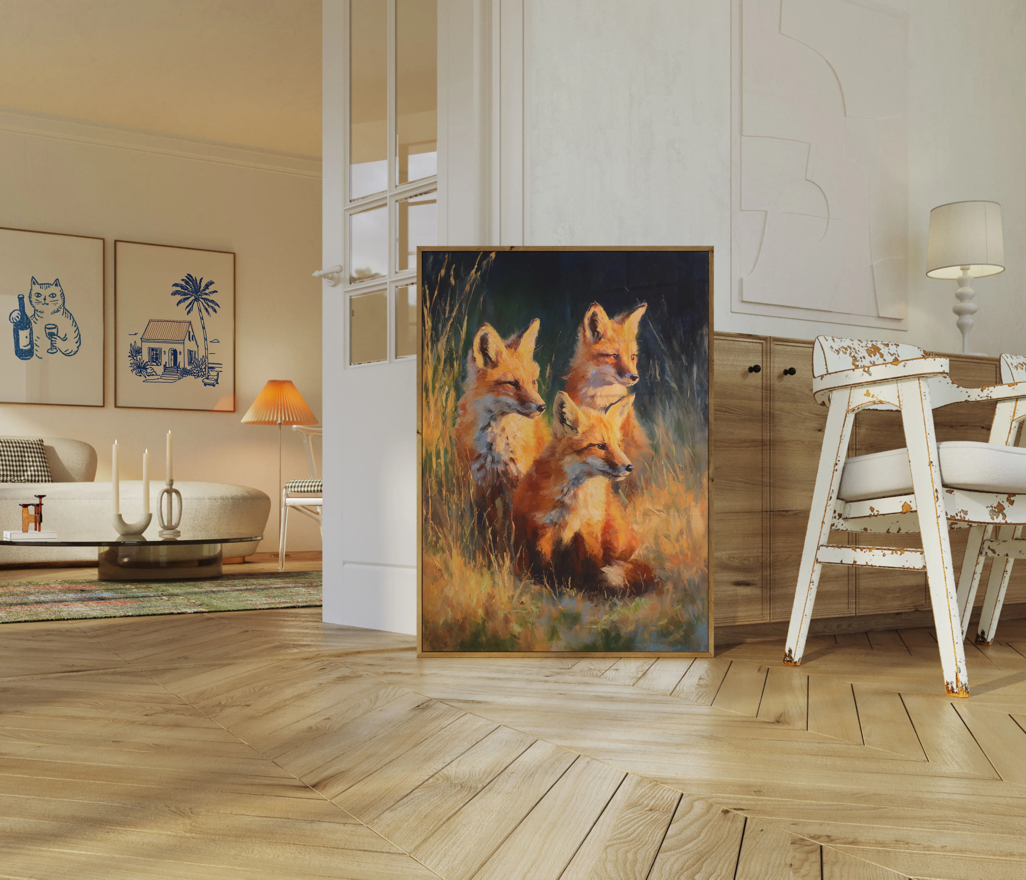 Golden Hour Fox Family Poster - Image 5