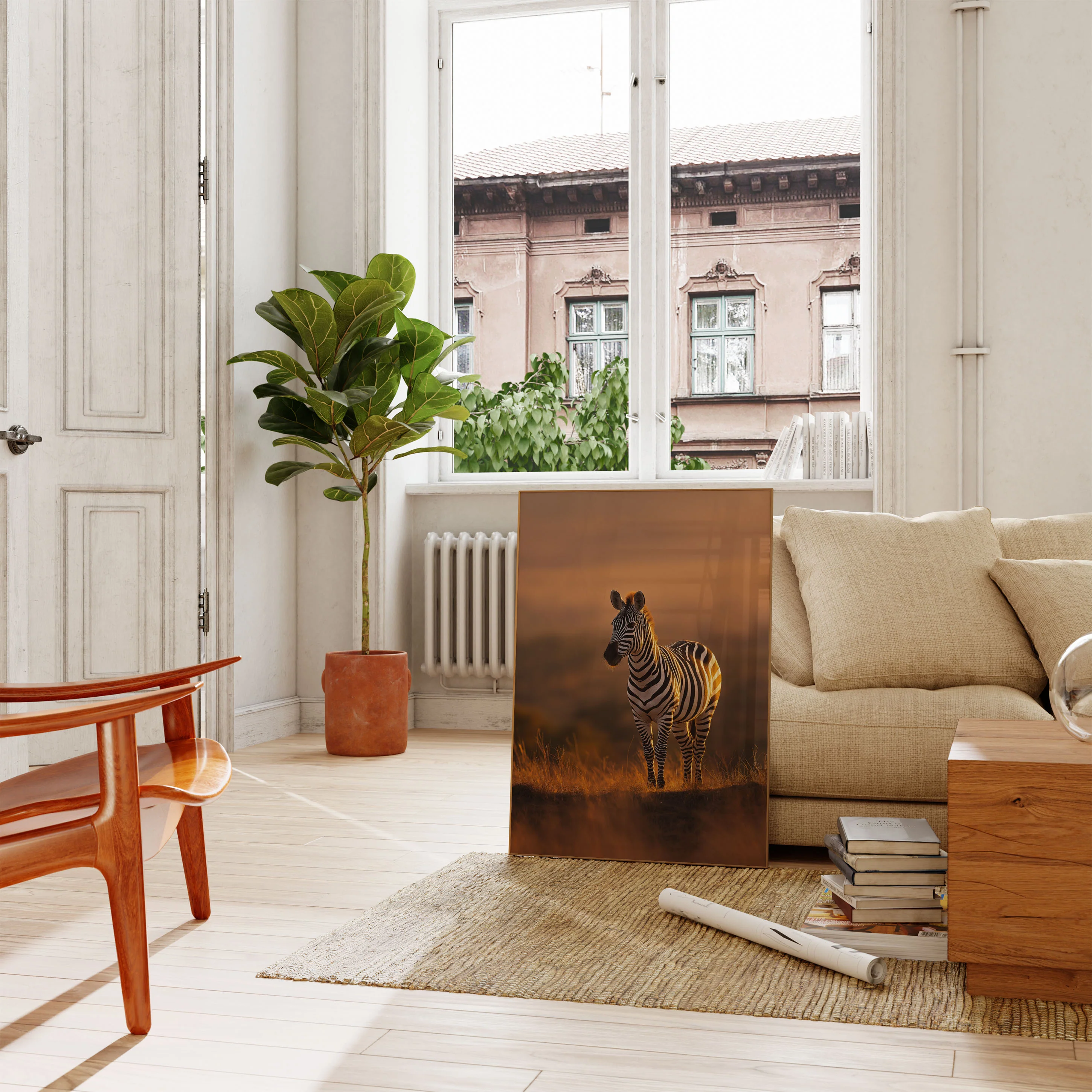 Golden Hour Zebra Poster - Image 2