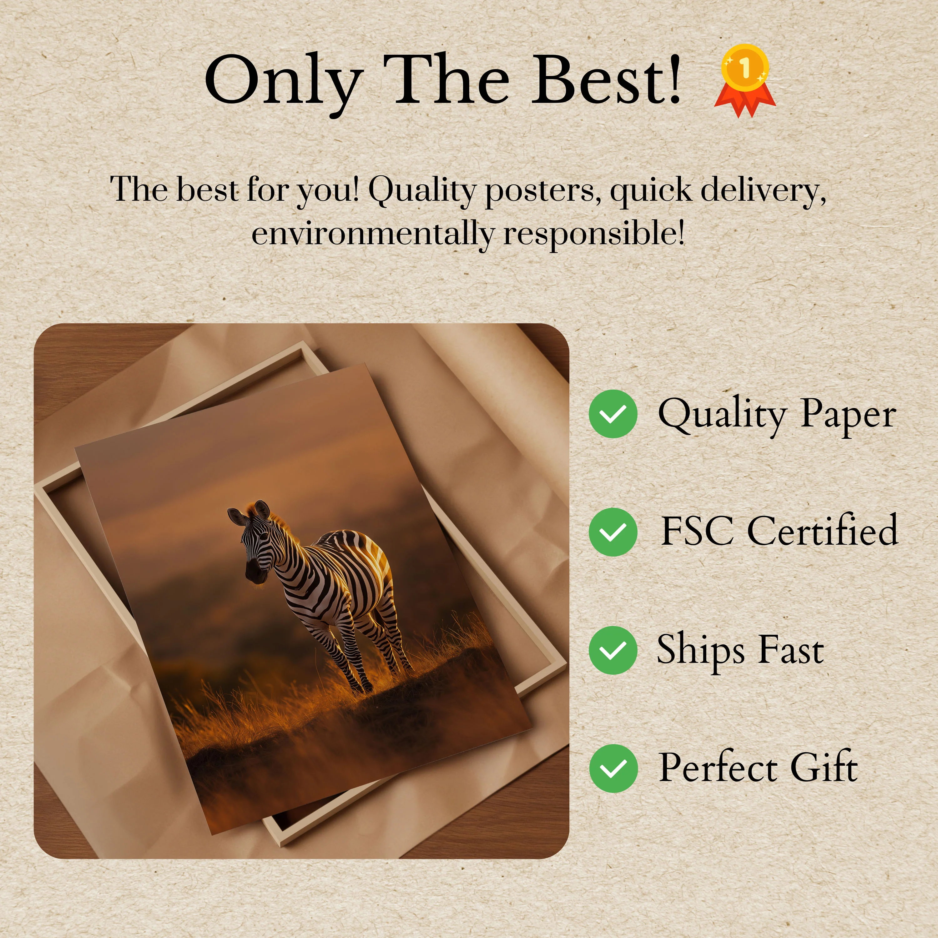 Golden Hour Zebra Poster - Image 3